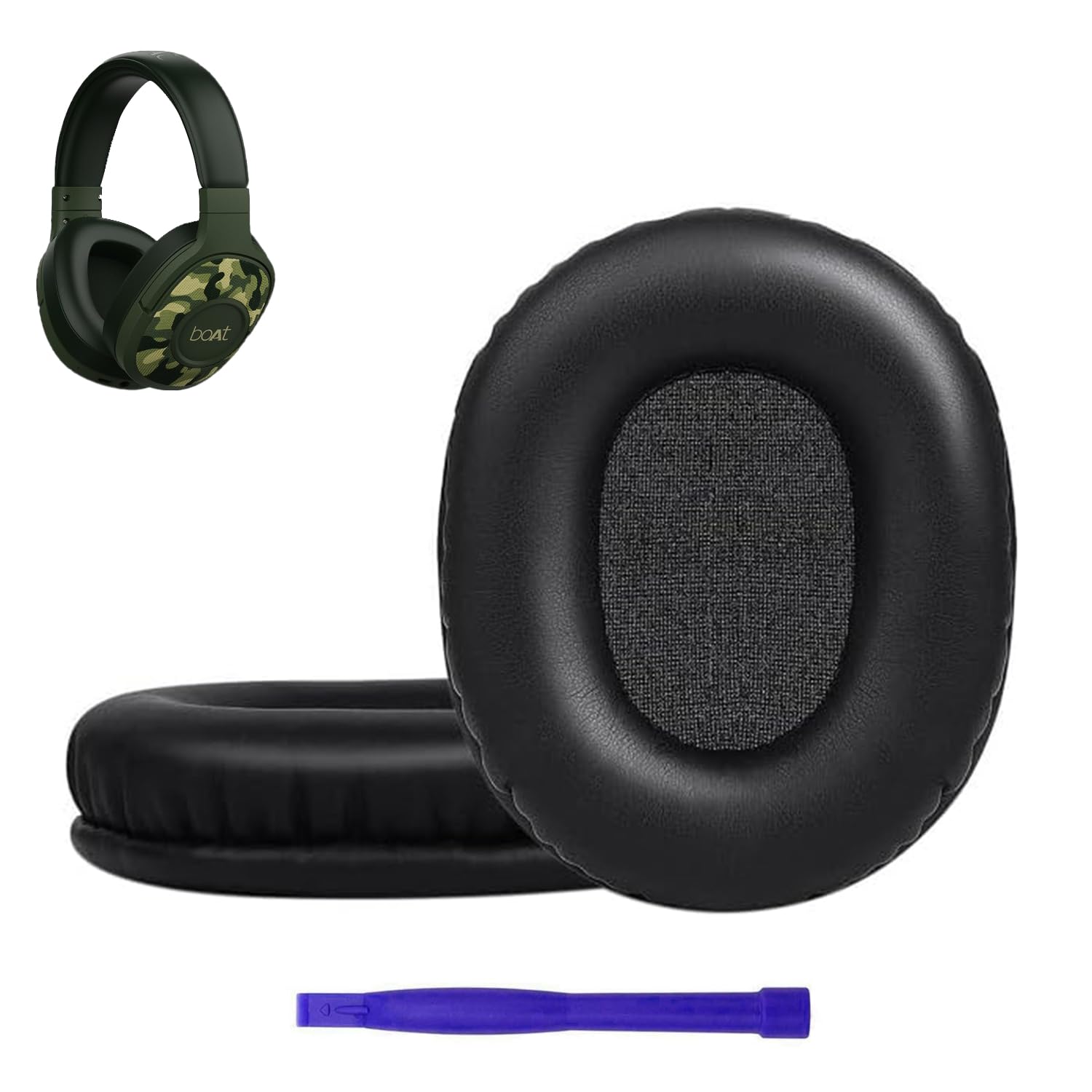 Street27® Replacement Earpad Cushions Compatible with Boat Rockerz 550, Boat Immortal IM 700/IM1000D/IM 1300 Headphones, Earpads with Softer Protein Leather, High-Density Memory Foam Ear Pads