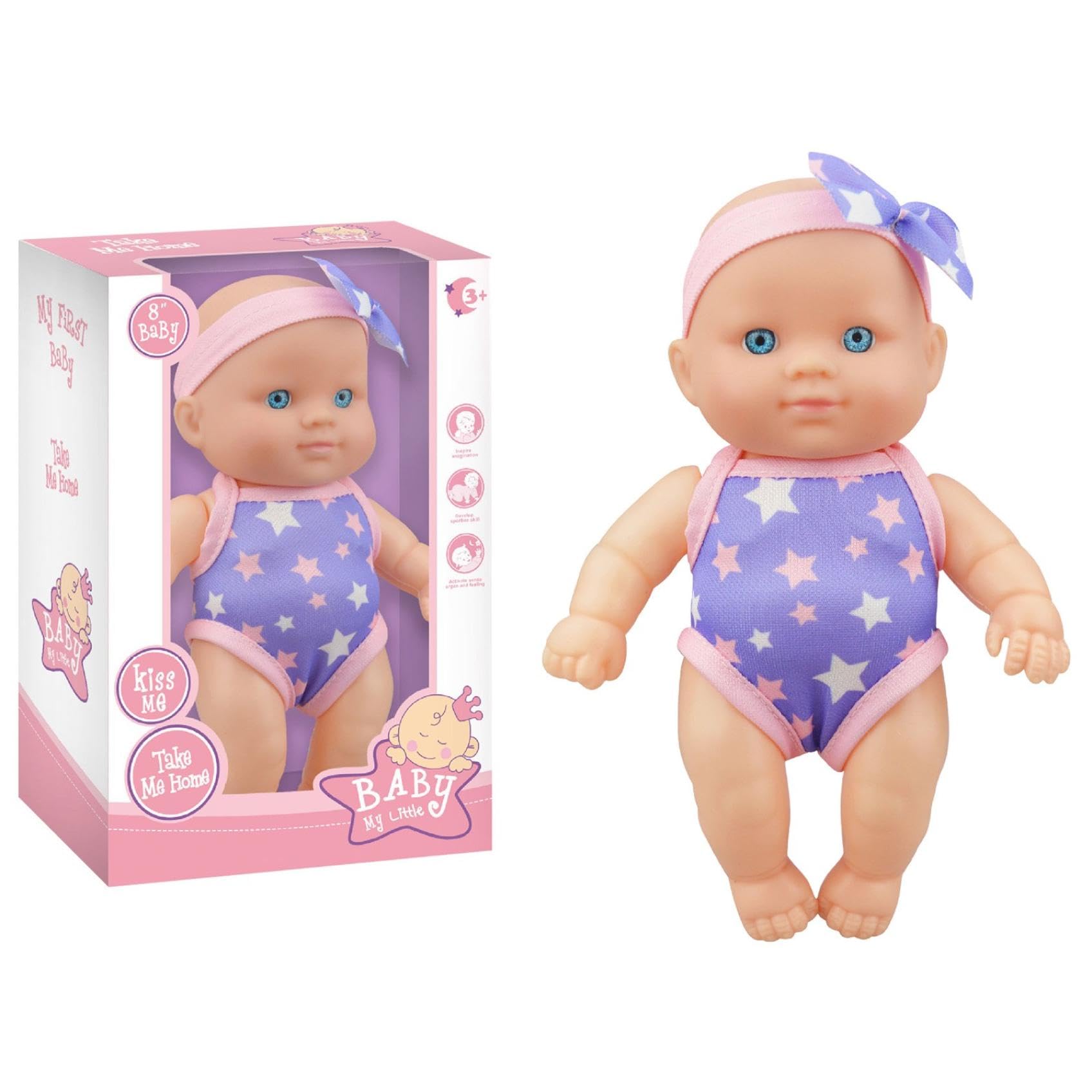 2024 New Swimmer Doll, Waterproof Swimming Doll, Kids' Articulated Joints Swimming Dolls with Easily Detachable Swimsuits, Water Baby Doll for Bathtub Pool Bath Time Play, Born to Swim Baby (E)