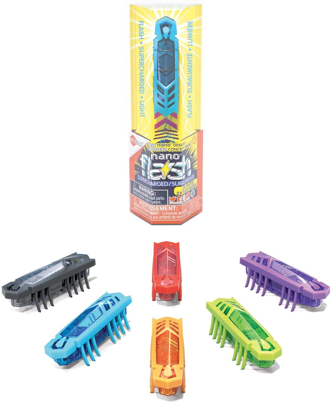 HEXBUG Flash Nano Single - Interactive Sensory Vibration Toy for Kids - Assorted Colors,429-6759