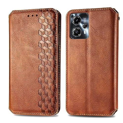 Bnvdfre Handyhülle für Motorola Moto G54 Hülle Leder TPU Klapphülle mit Kartenfächer Standfunktion Flip Case Cover Fallschutz Handytasche für Motorola G54 - Braun