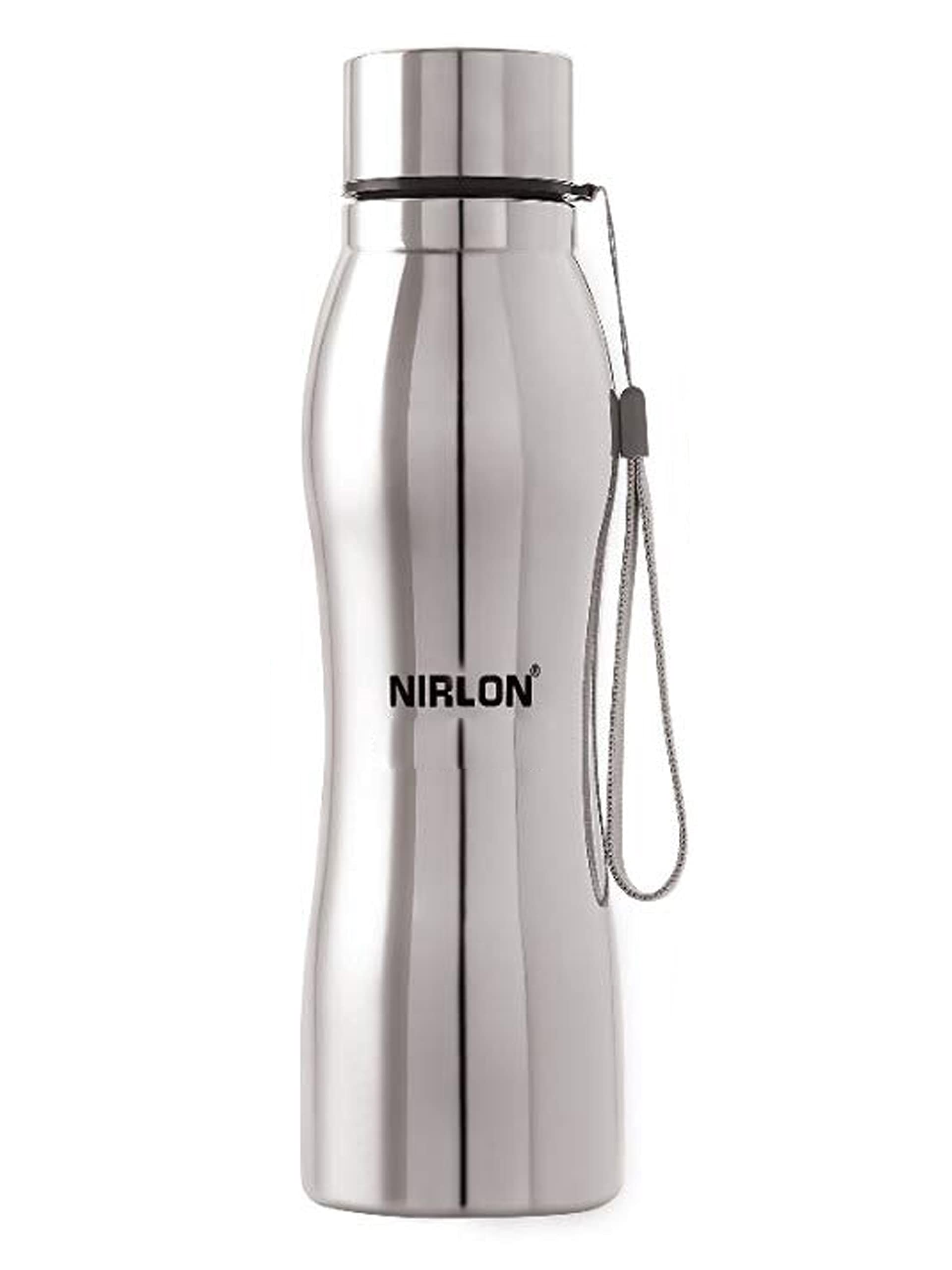 NIRLON Stainless Steel Single Wall Diamond Cut Water Bottle/Fridge Refrigerator Bottle/ 100% Leak Proof/Office Bottle/School Bottle, 1000 ML, Set of 2 (FB_Berry Cool)