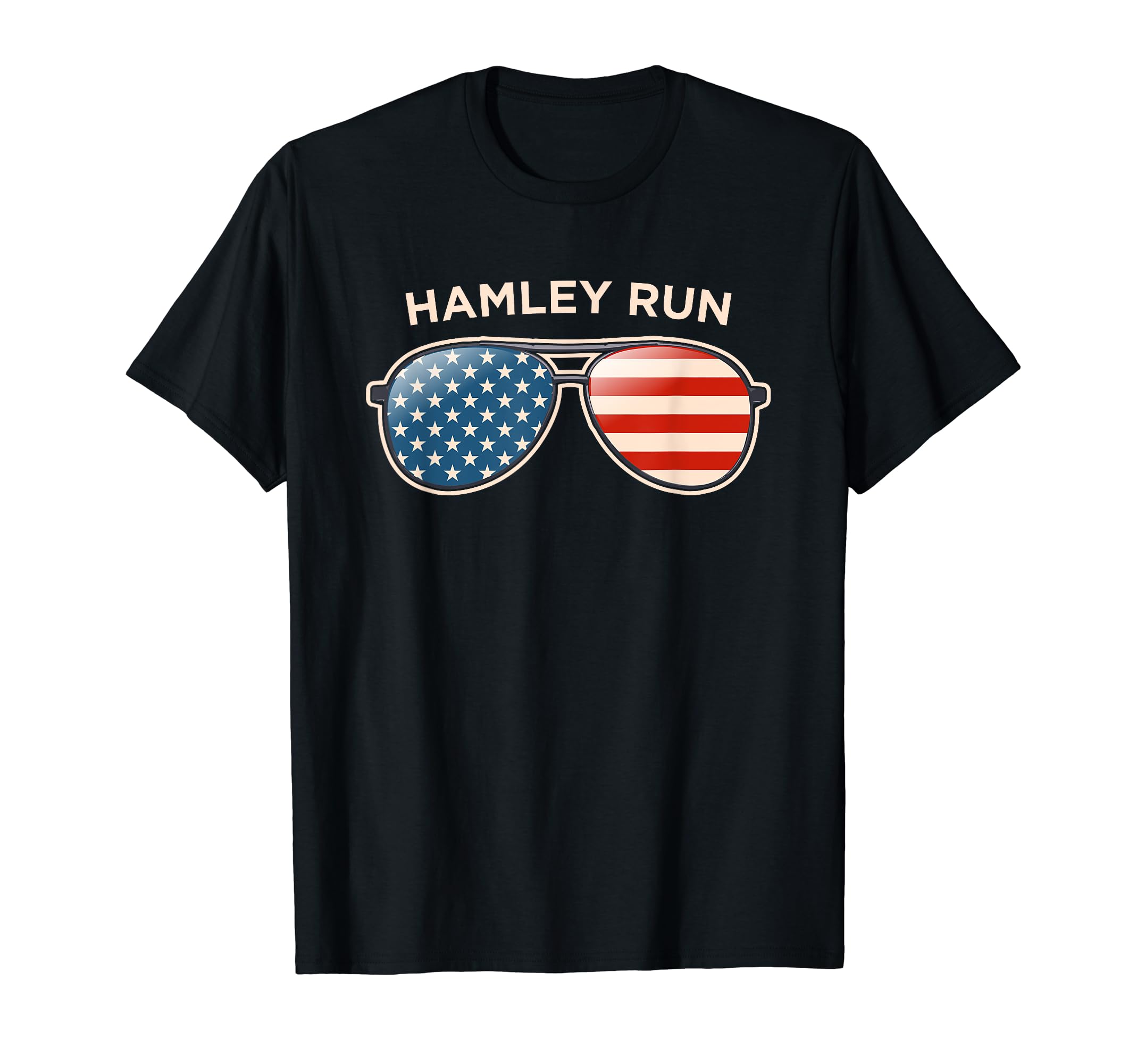 Hamley Run, OH Vintage US Flag Sunglasses T-Shirt