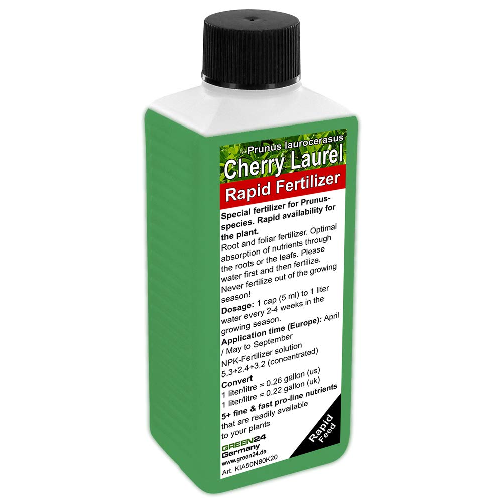 GREEN24 Cherry Laurel - Prunus laurocerasus Liquid Fertilizer HighTech NPK Plant Food - Root, Soil, Foliar Fertiliser