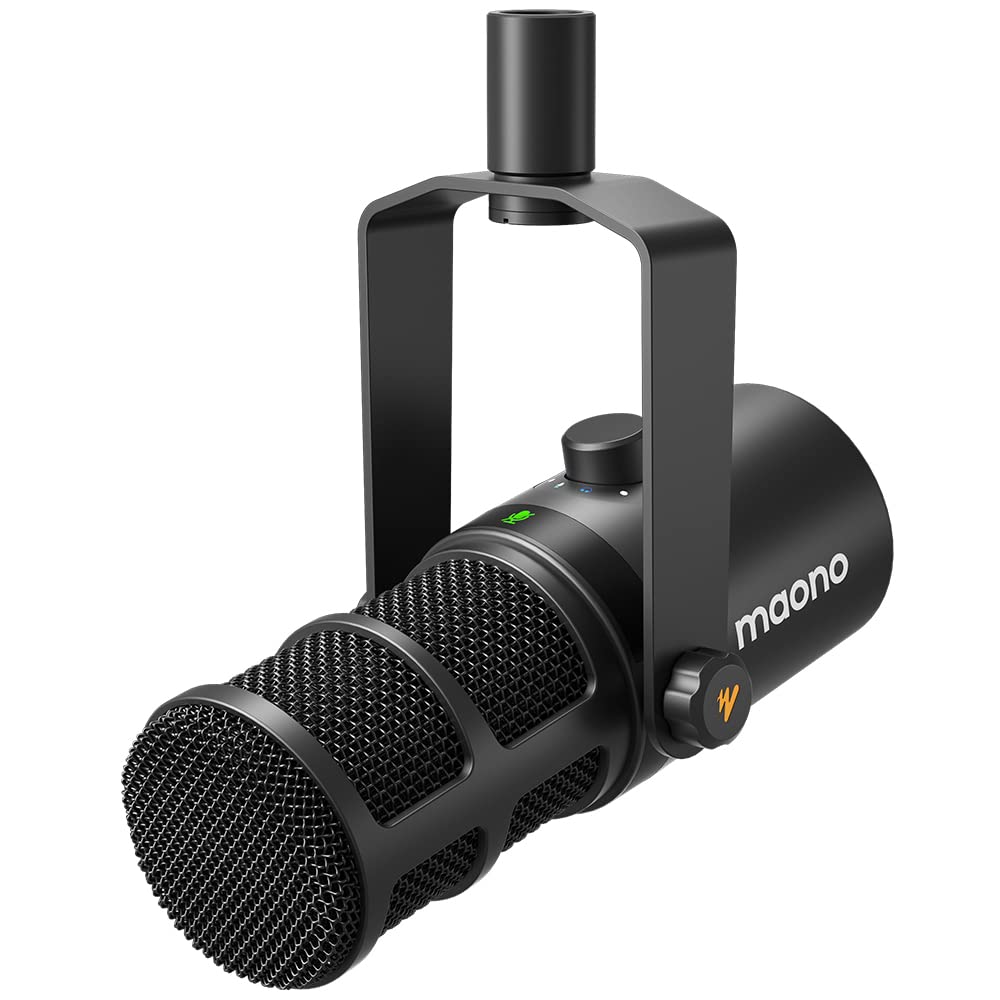 MAONODynamic Microphone, USB/XLR Podcast PC Microphone with Software, EQ,Tap-to-Mute, Headphone Jack, Gain Knob & Volume Control, Studio Mic for Broadcast, Recording, Streaming & Gaming (PD400X)