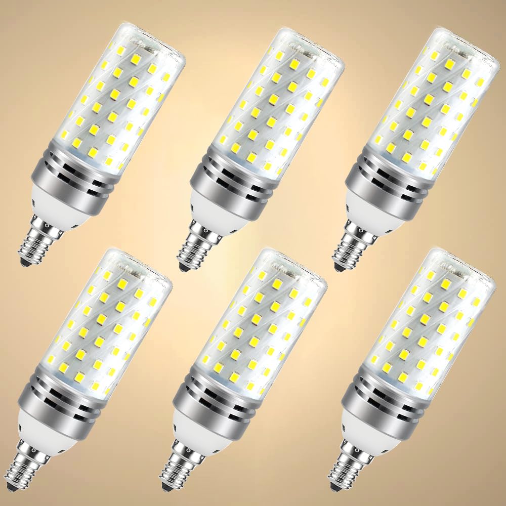 inShareplus 6 Pack E12 LED Corn Bulb,16W CRI80+ E12 LED Bulb, Warm White 3000K Candelabra Light Bulbs, 1500LM 120W Equivalent, E12 Base LED Chandelier Bulbs, Non-Dimmable LED Lamp