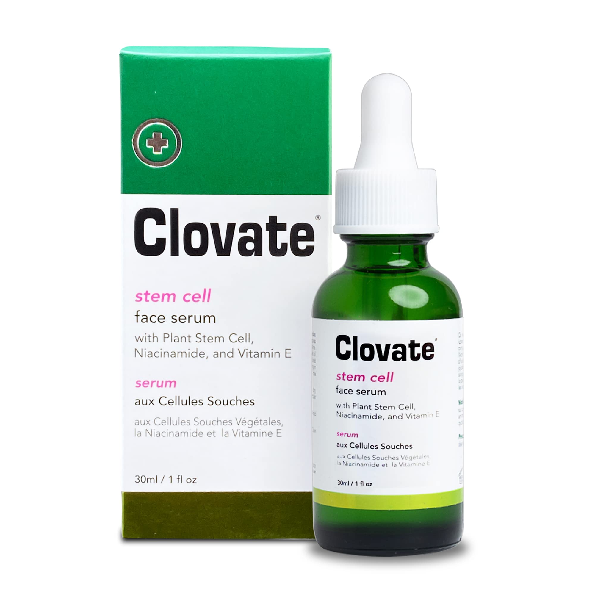 ClovateStem Cell Face Serum - 1 Fl Oz / 30 Ml - Wrinkle Anti-aging Fine-line - Collagen Hydration Acne Moisturizer - Ultra Clear, Skin Balancing With Advanced Hyaluronic Acid, Niacinamide & Vitamin E