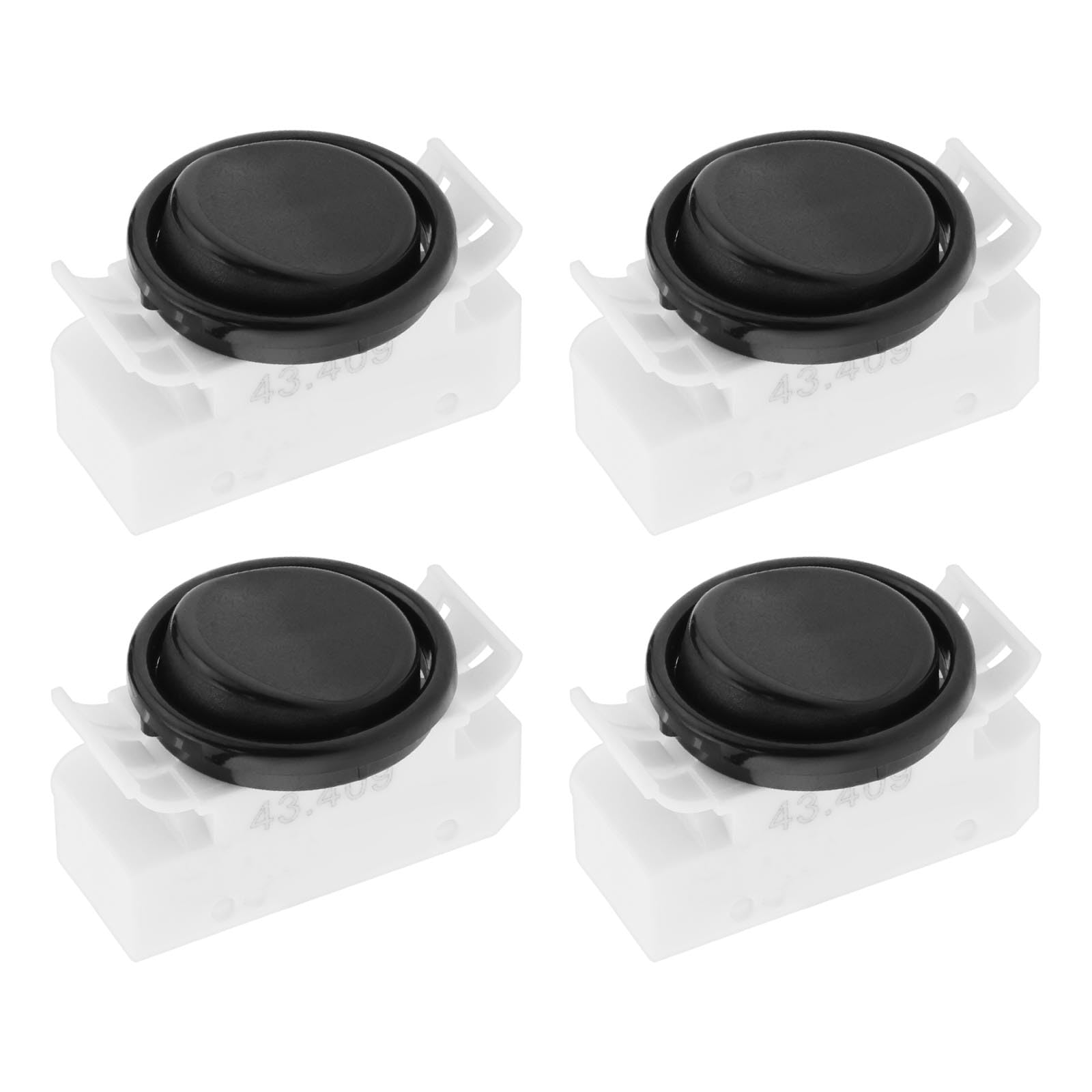 SING F LTD4pcs Rocker Switch 43.409 Round Rocker Switch Recessed Lamps Switch for Lamp Rocker Fits Replacement Switch for Undermount Kitchen Lights (Black&White)