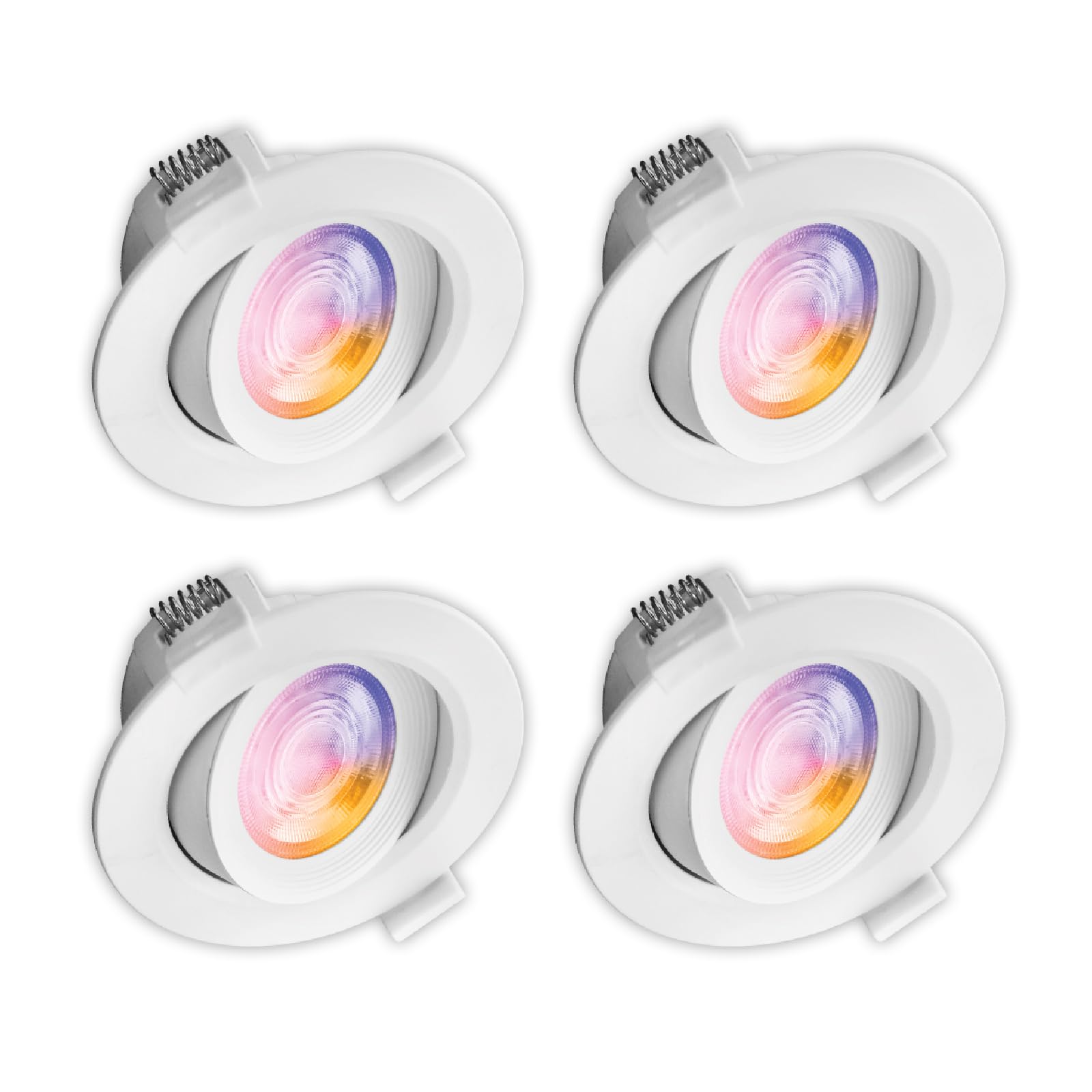 Saska Smart Wifi Downlight Laza 5W -Tuya/Smart life app Adjustable Angle Tunable (3000k-6500K) Dimmable & Multicolor Recessed Ceiling Spot Light Fixtures Compitable with Alexa/Google Home (Pack of 4)