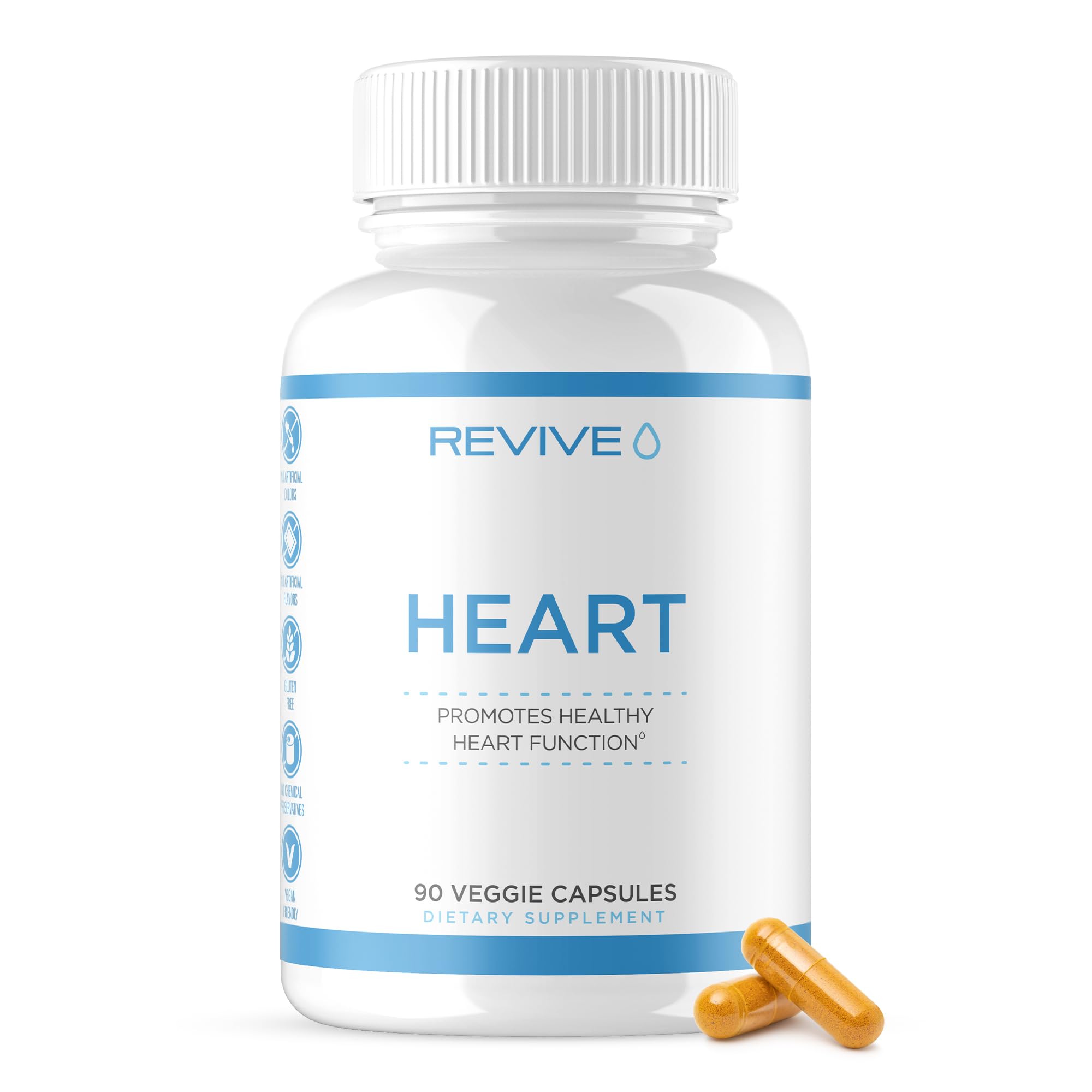 Revive MD Health Supplements, 90 Veggie Capsules - CoQ10 Supplement Supports Heart Muscle Function - Coenzyme Q10 200mg Promotes Healthy Flow - Vegan-Friendly & Gluten-Free