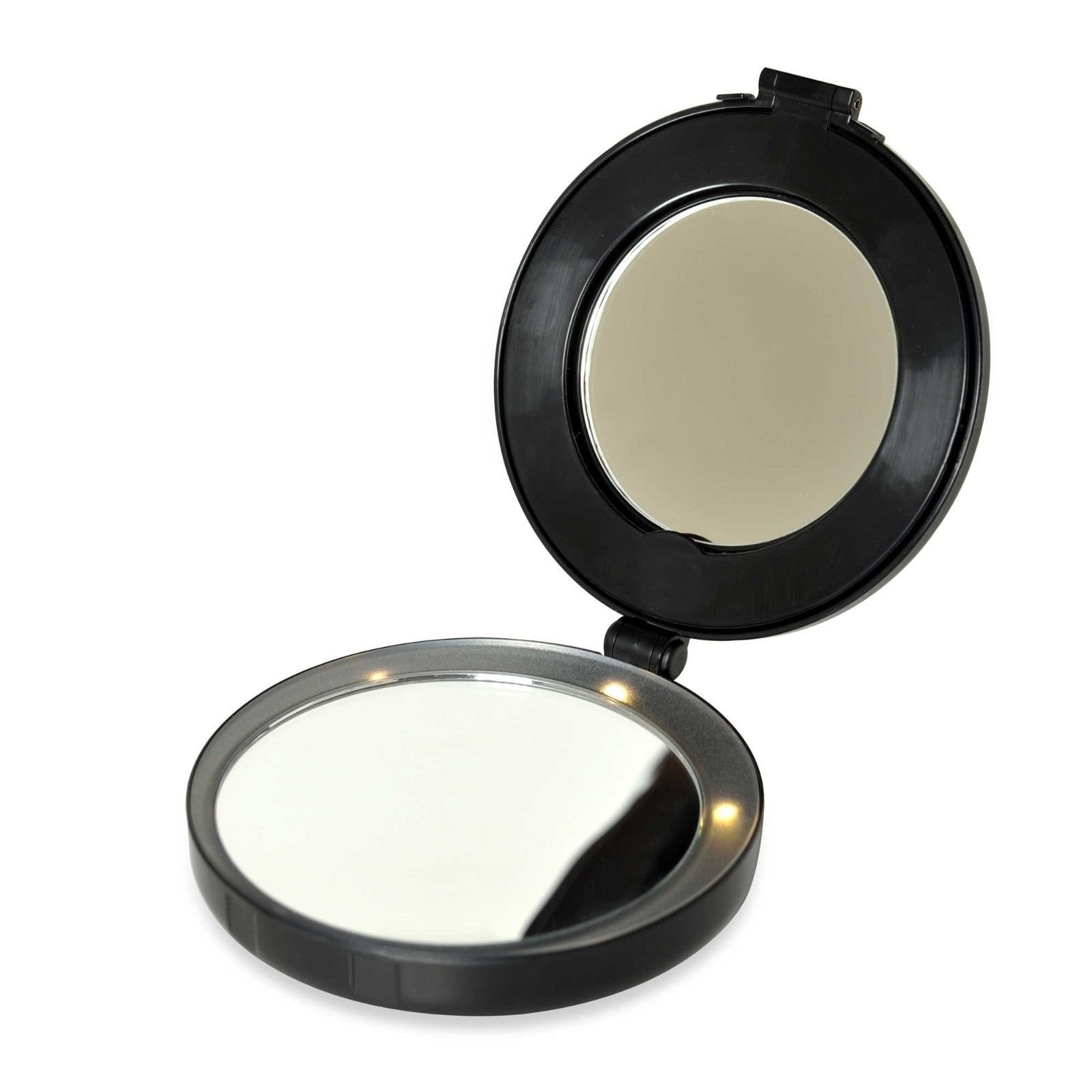 Floxite Compact & Mini Vanity Mirror - Magnifies 10x with LED Lights and Stand