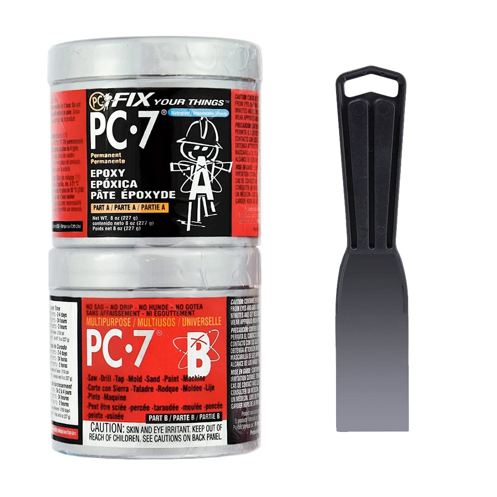 PC Products PC-7 Epoxy Adhesive Paste Kit with Applicator, Two-Part Heavy Duty, 1/2 lb in Two Cans, Charcoal Gray,87721