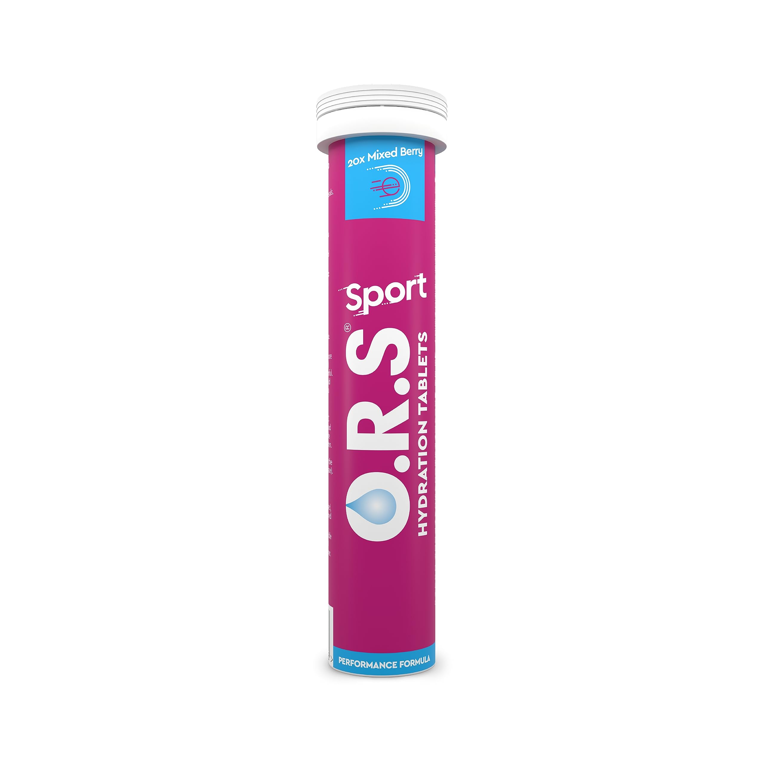 O.R.SSport Hydration Tablets with Electrolytes, Vegan, Gluten & Lactose Free Formula – Soluble Oral Rehydration Tablets with Natural Mixed Berry Flavour, Low Calorie, Adult & Children, 20 Tablets