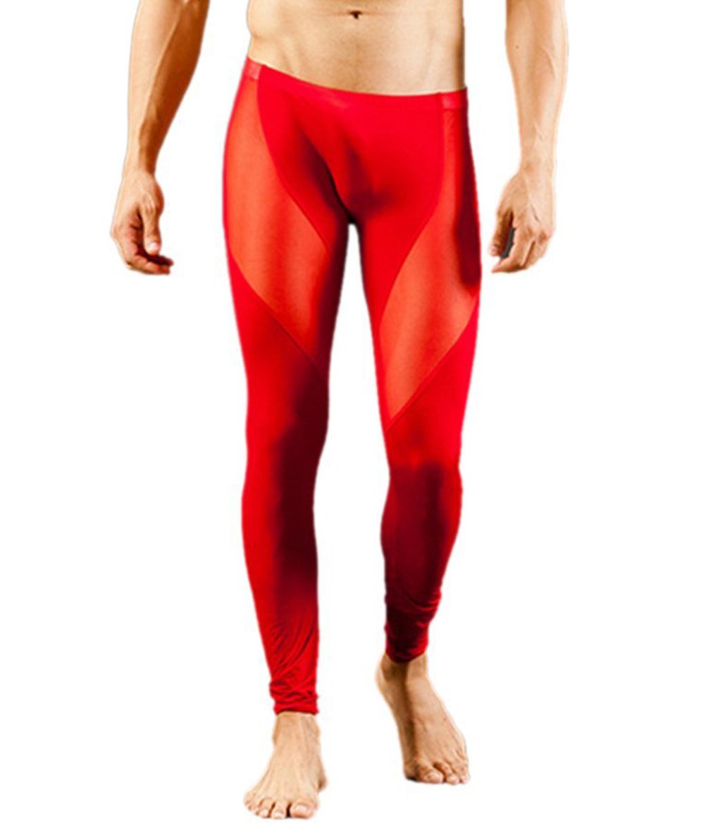 AWEIDS Sexy Mens Mesh Long Johns Pants Slim Thermal Pants Underwear Trousers