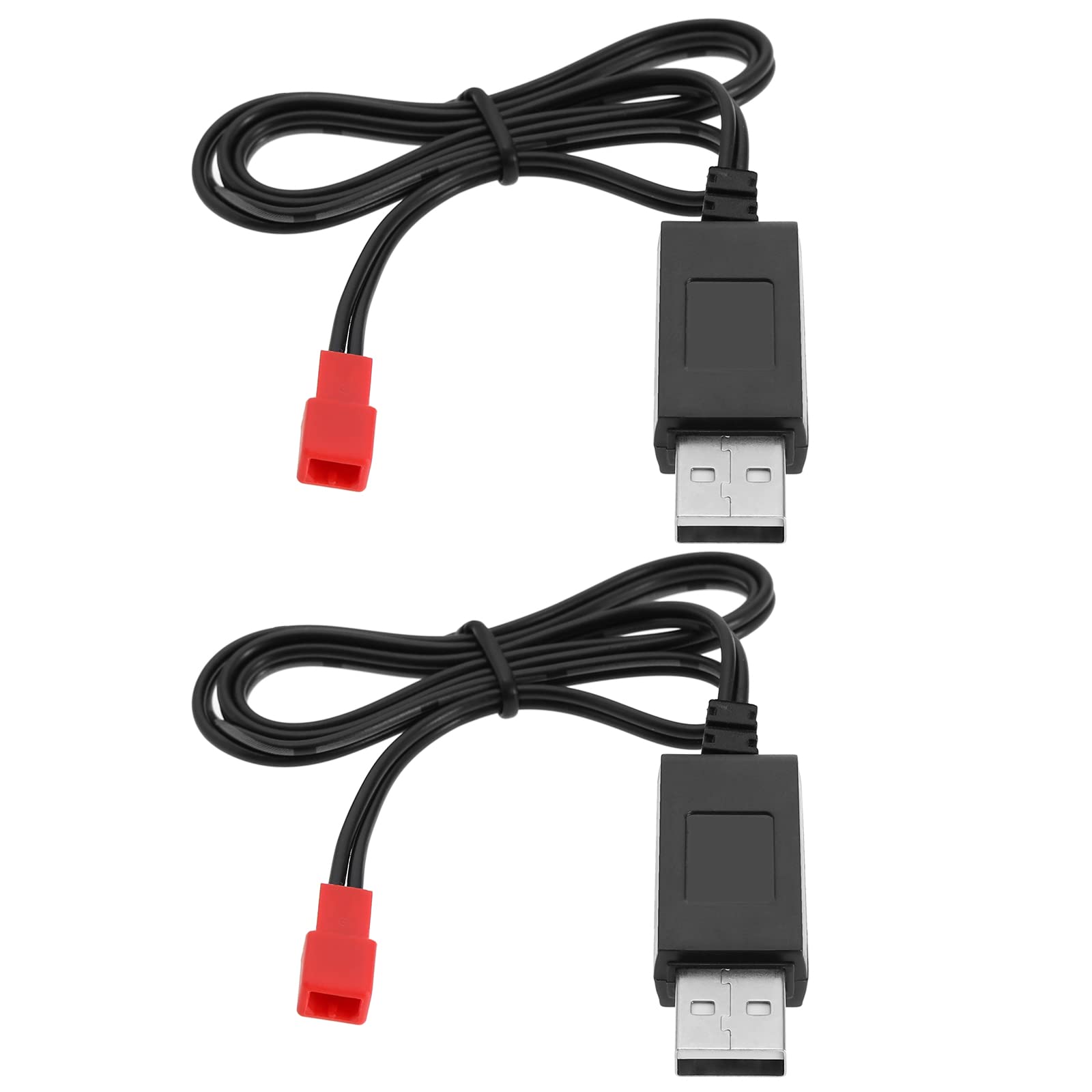 Micro Traders 2PCS 3.7V Li-po Battery USB Charger Cable JST Female Plug for RC Drone Quadcopter Battery Compatible with Syma S39 S32 S032 S032G S029G S027G