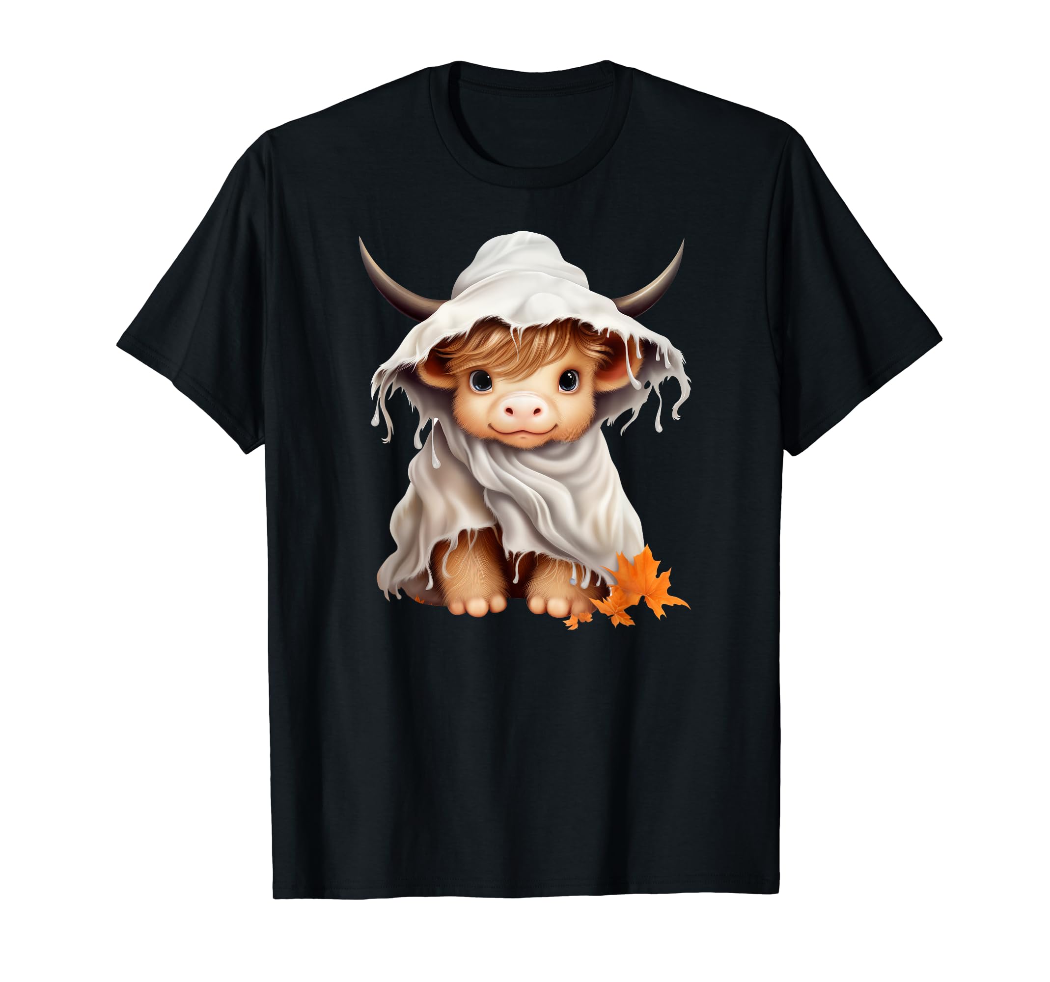 Highland Cow Western Halloween Funny Moo-Boo Design T-Shirt