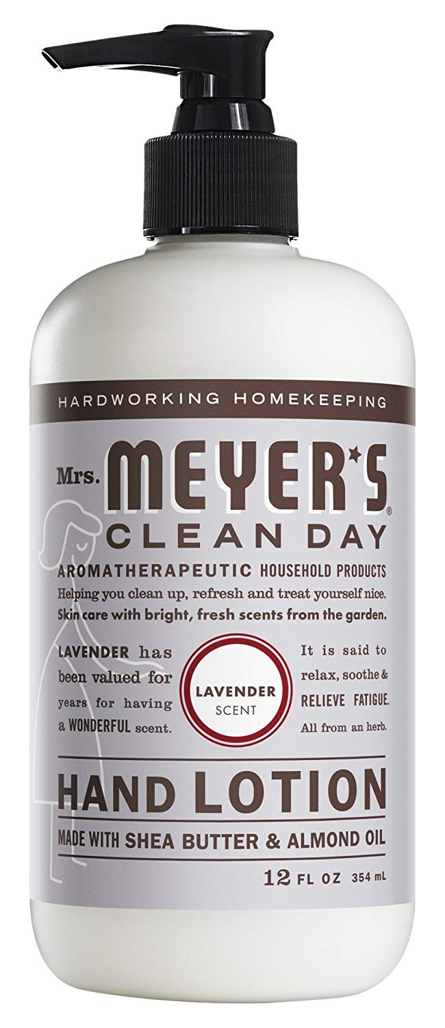 MRS. MEYER'S CLEAN DAYHand Lotion for Dry Hands, Non-Greasy Moisturizer Made with Essential Oils, Lavender, 12 oz