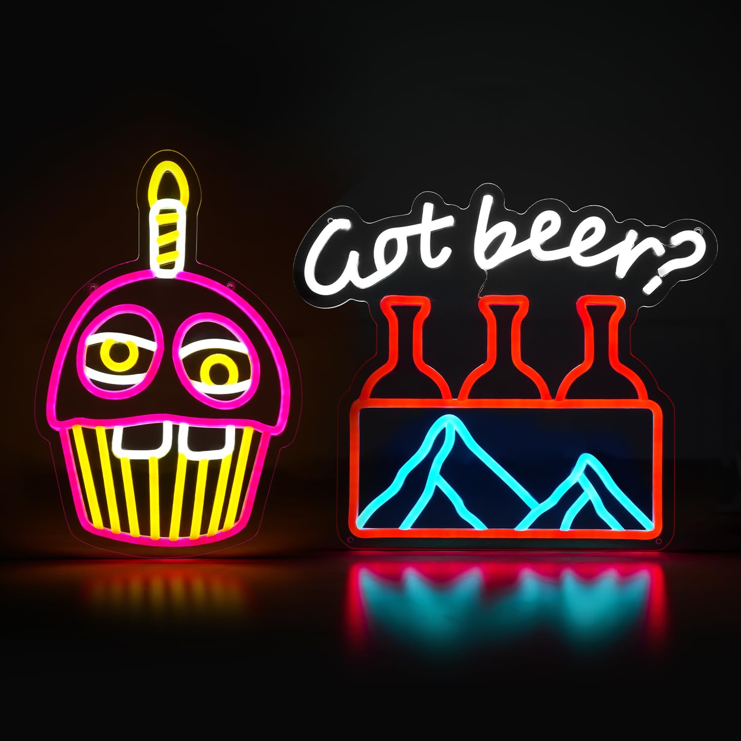 LUNYEEFNAF Neon Sign with Beer Neon Sign