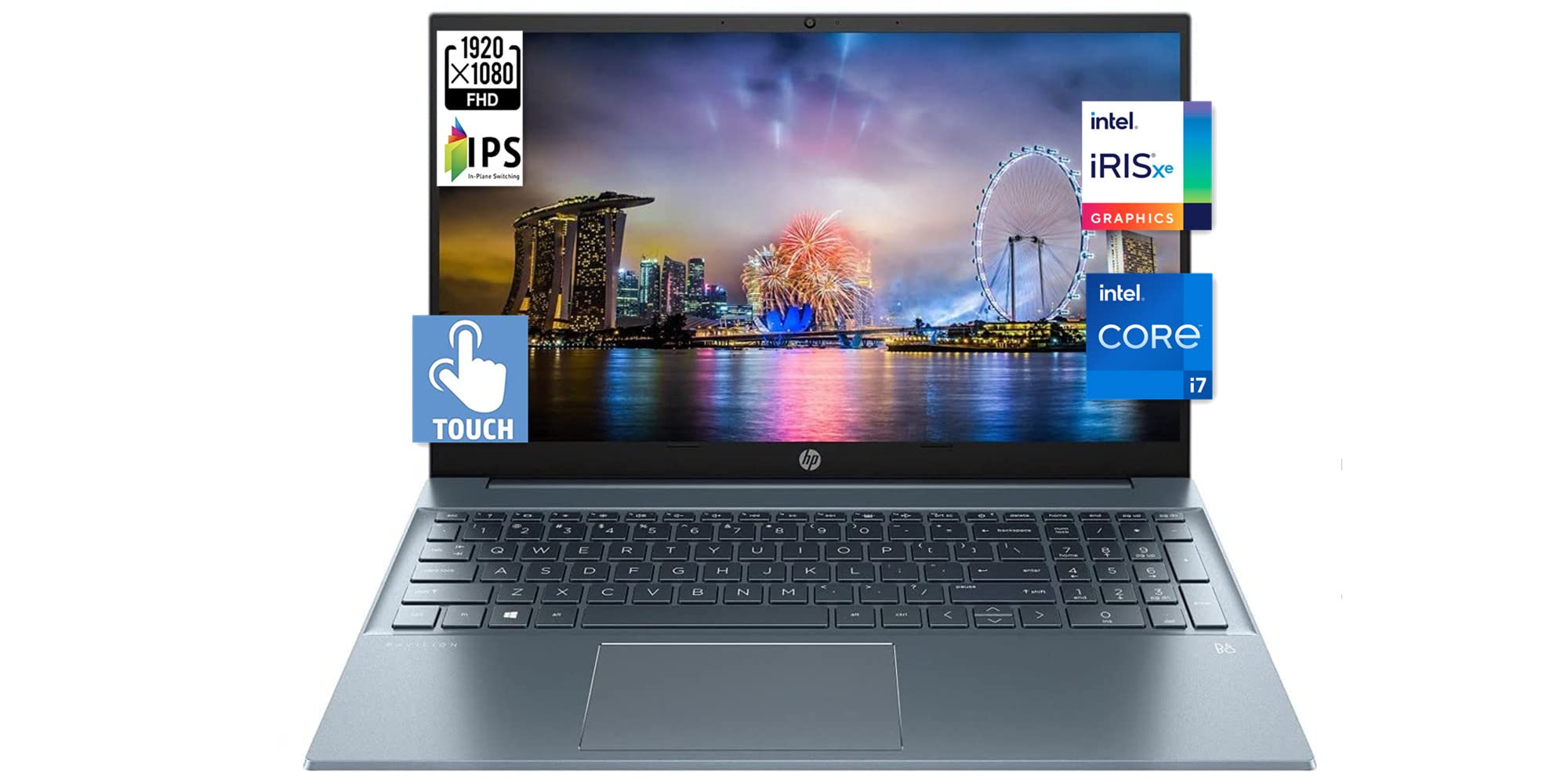 HPPavilion Touch Laptop, 15.6" FHD IPS Display, Intel Core i7-1195G7,Up to 5.0 GHz, Intel Iris Xe Graphics, Backlit KB, Wi-Fi 6, Type-C, Webcam, Win 11, (16GB RAM | 1TB PCIe SSD) (Upgraded)