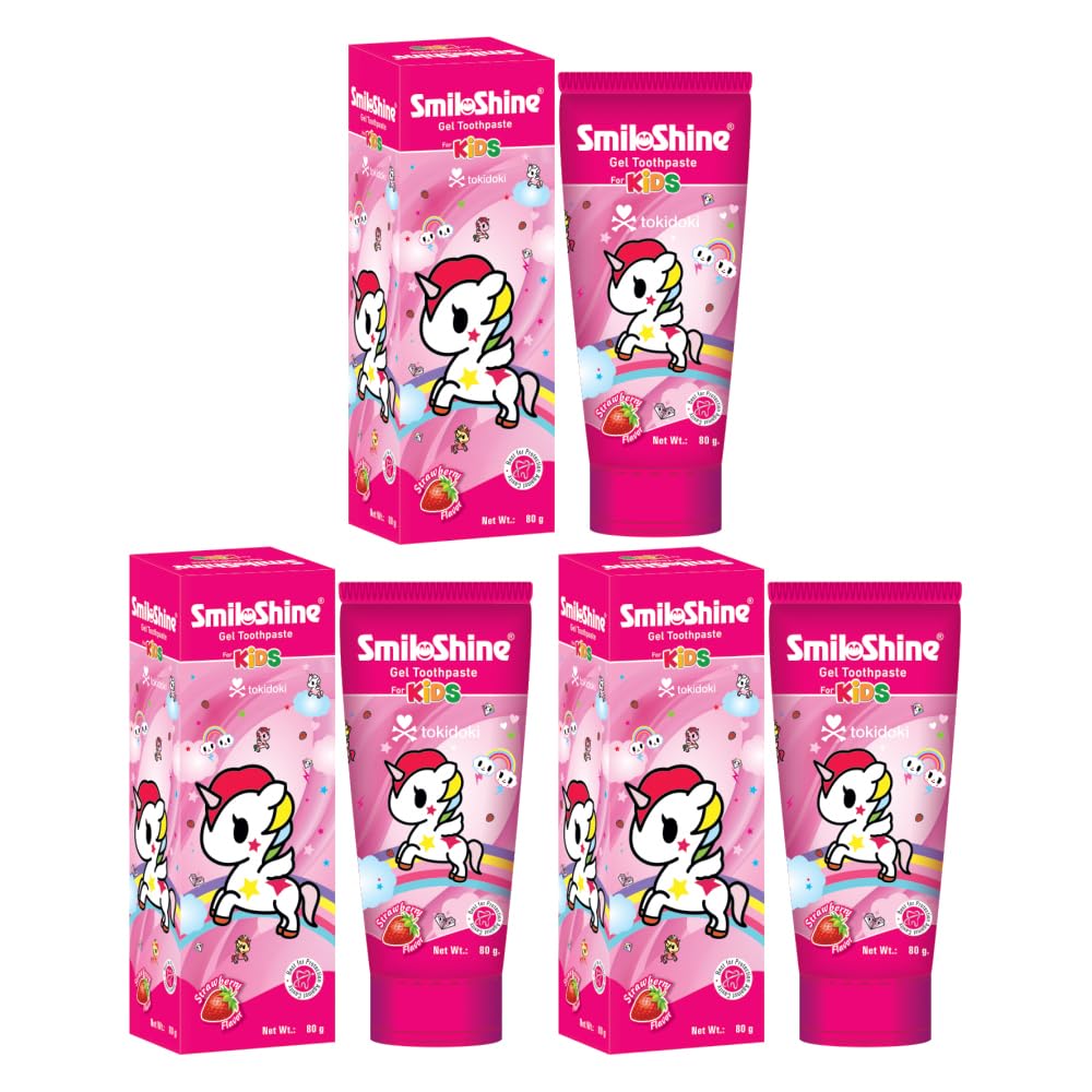 Unicorn Gel Toothpaste for Kids - Strawberry Flavor ll Kids Toothpaste ll Strawberry ll 240 Gram ll Pack of 3 ll Pink