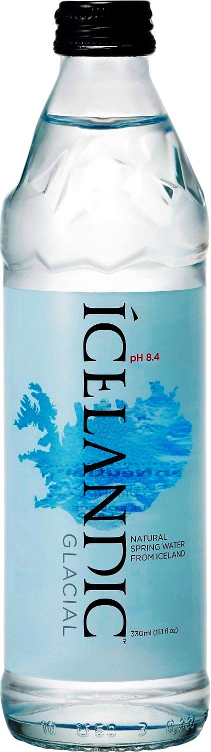 Icelandic GlacialStill (Non-Sparkling) Natural Spring Mineral Water, 11 fl oz (24 Glass Bottles)