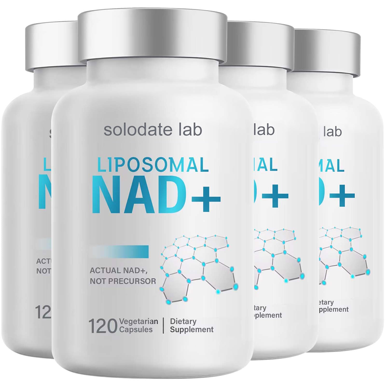 Liposomal NAD Supplement, Highest NAD+ Potency for Anti-Aging, Energy, Focus - 4 Pack