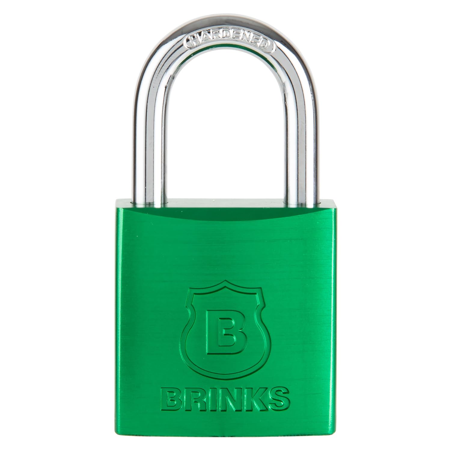 Brinks 1-1/2in Green Anodized Aluminum Solid Body Padlock