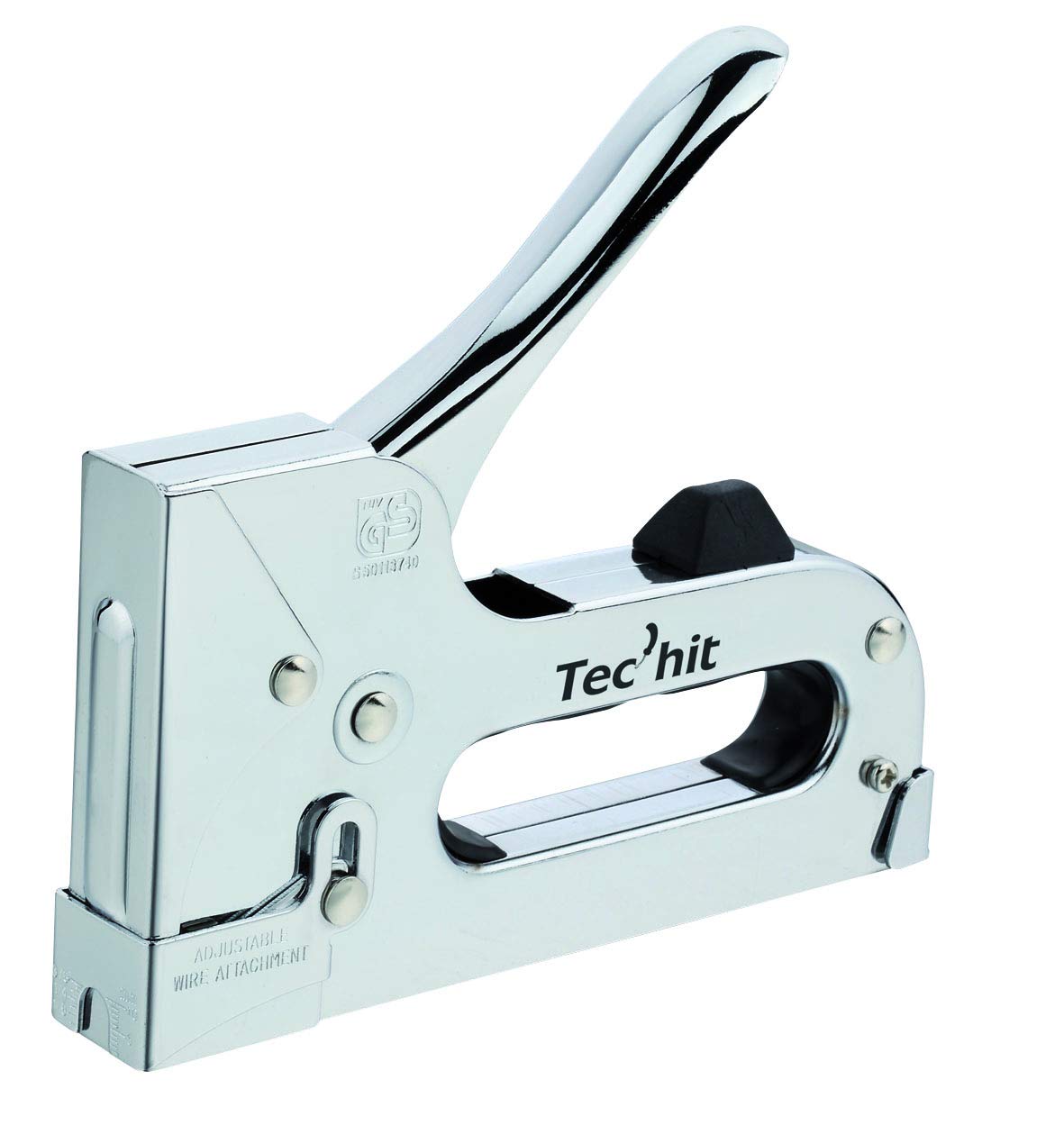 TEC HIT 170050 – Professional Stapler – Staple Size: No. 53 – Manual Nailer – Chrome