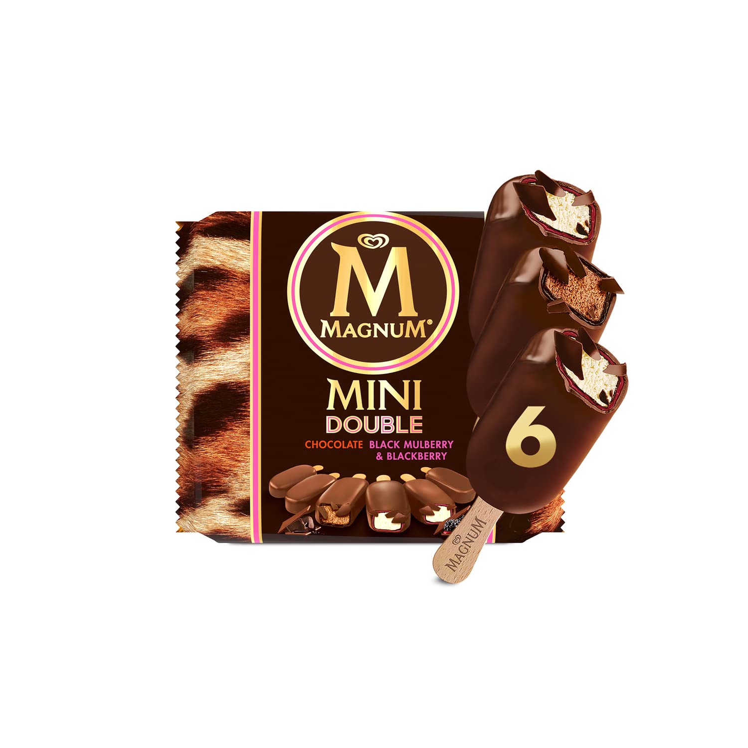 Magnum Mini Double Chocolate and Mulberry Ice Cream Stick 6 x 60 ml