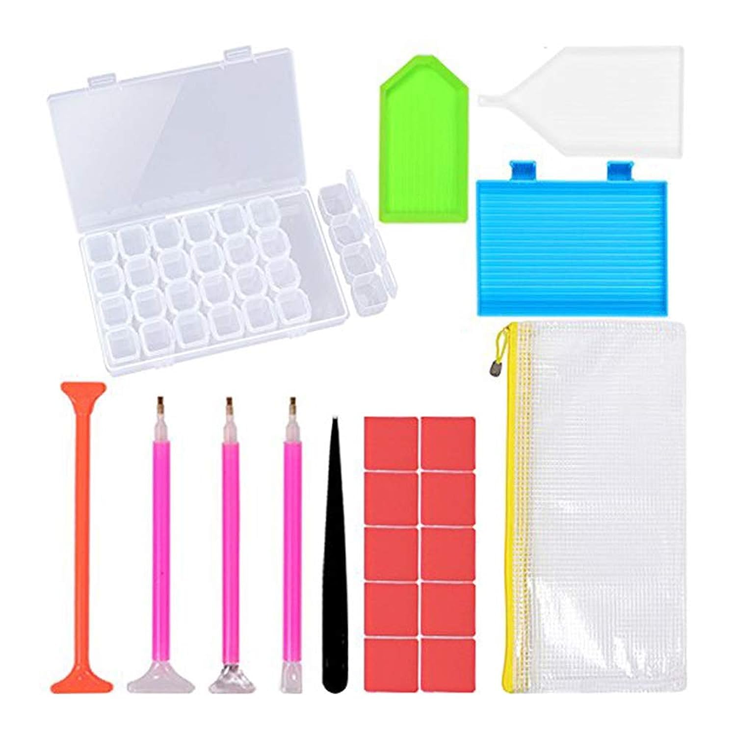 Decdeal DIY Diamond Painting Tools Set Pen Glue Plastic Tray Set Embroidery Cross Stitch Sewing Accessories 20 Pieces