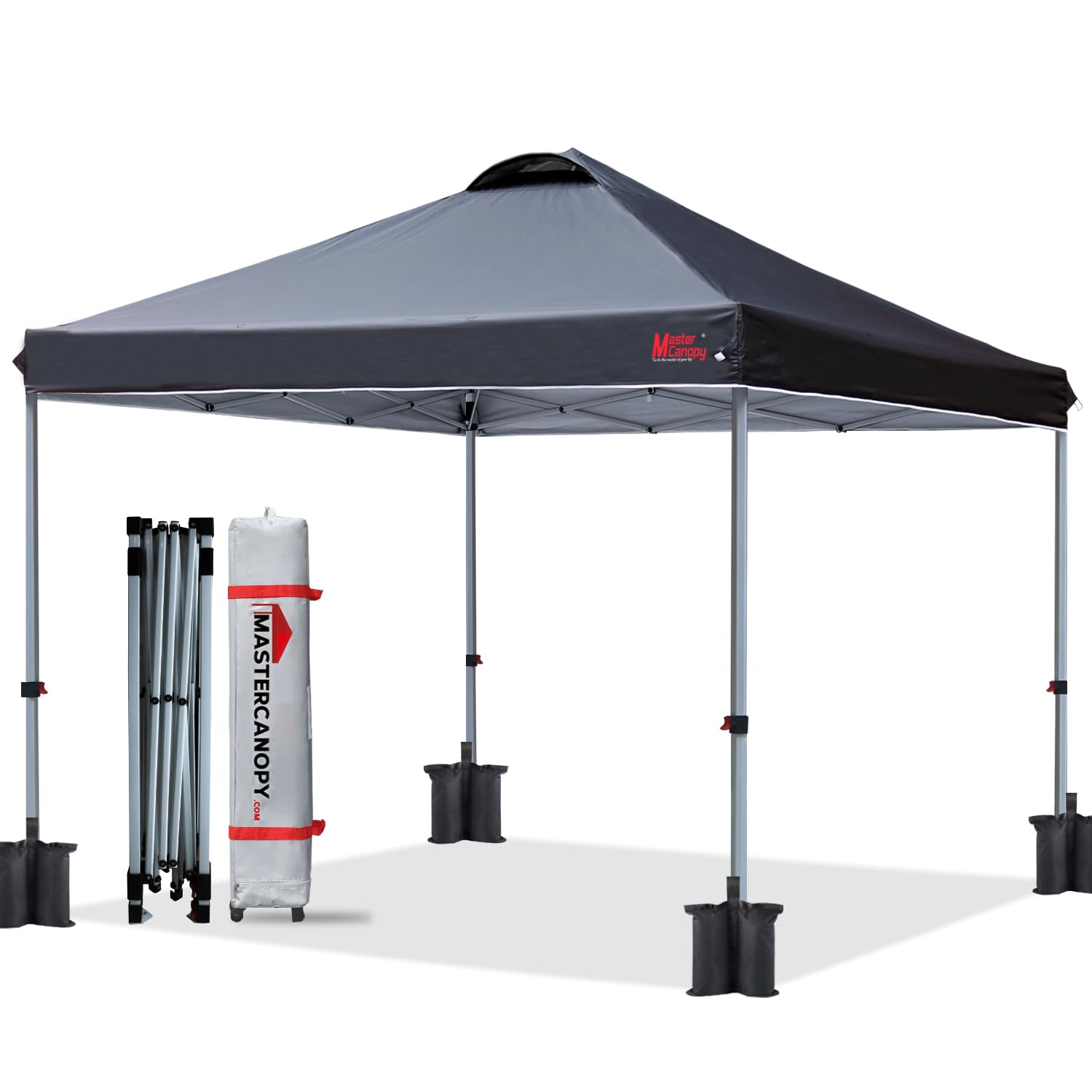 MasterCanopyDurable Ez Pop-up Gazebo Tent with Roller Bag(2.5x2.5M,Black)