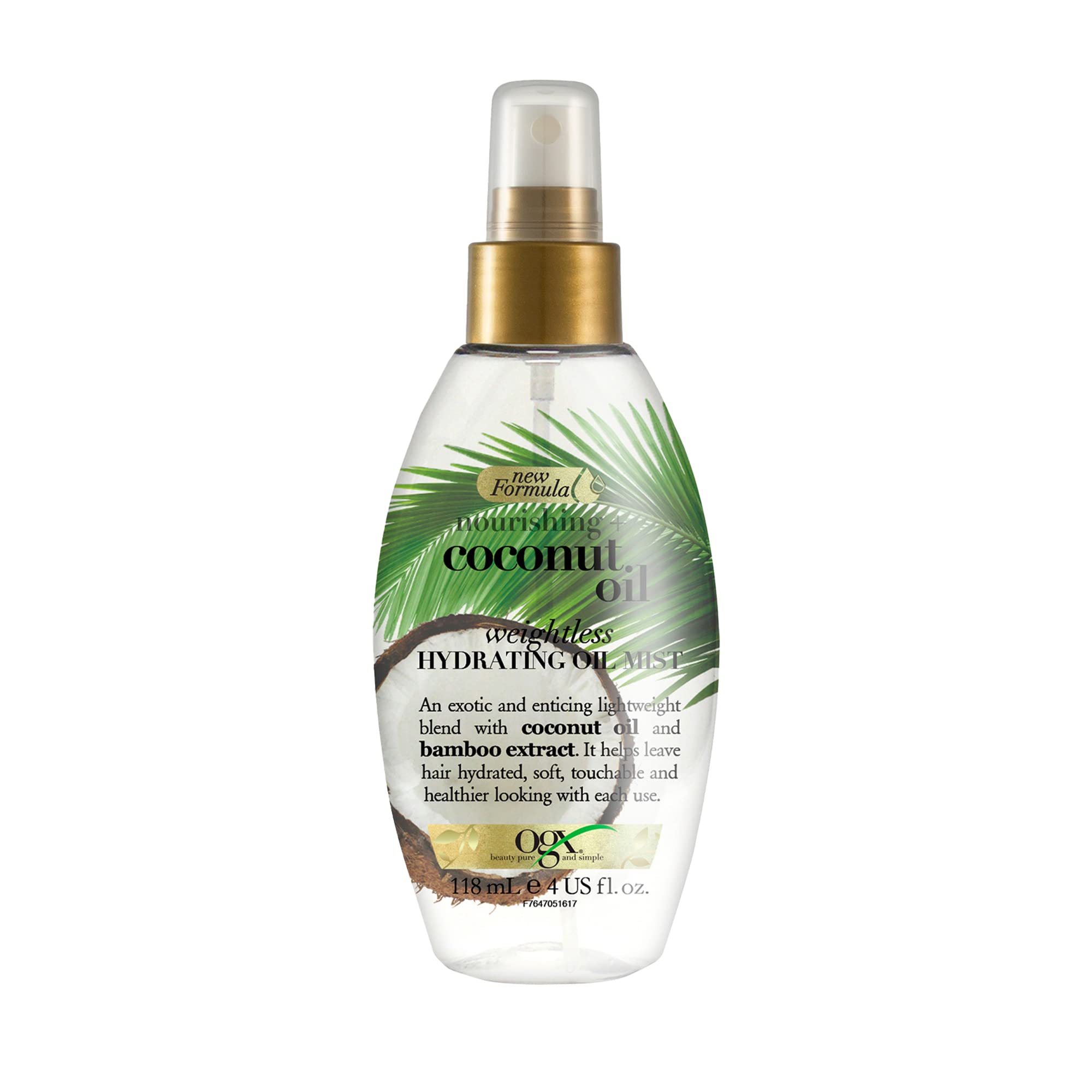 Ogx Hair Oil, Nourishing+ Coconut Oil, Weightless Hydrating Oil Mist, Spray, 118 ML