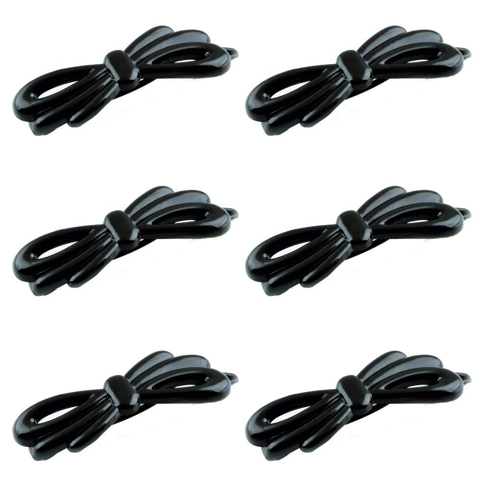 WESTEND Mini Banana Barrette Clip For Girls Set of 6 Black 395