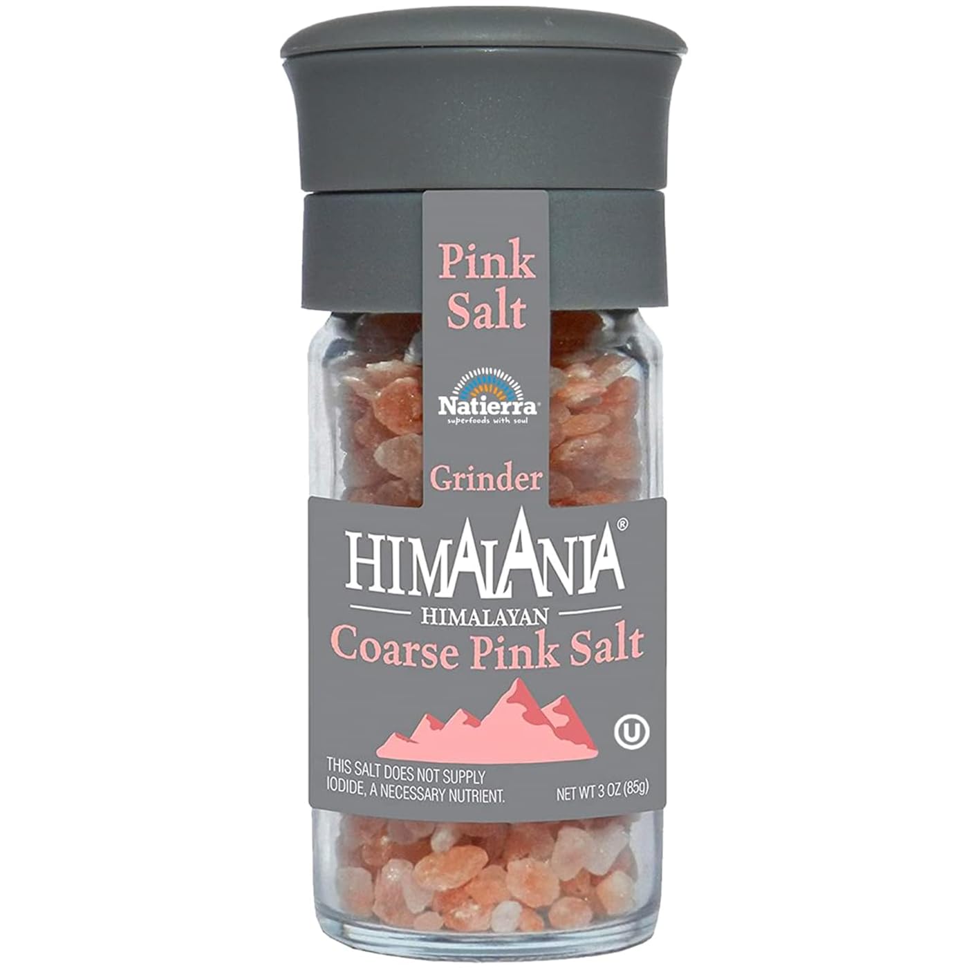 Natierra Himalania Coarse Pink Salt Grinder 3 oz