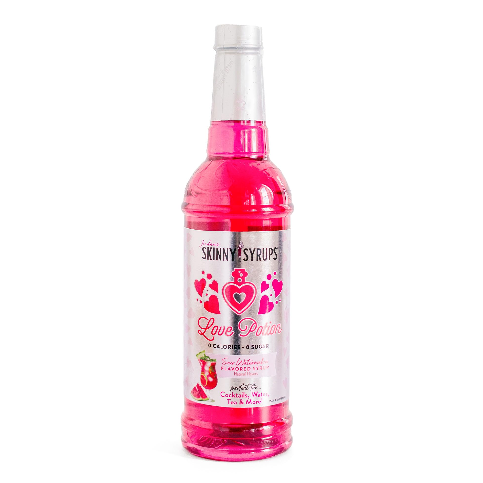 Jordan's Skinny Syrups | 0 Calories | 0 Sugar | Love Potion Sour Watermelon Flavoured Syrup 750mL | Perfect for Cocoktails, Water, Tea & More!