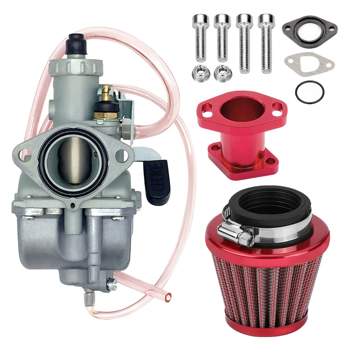 Ruijie VM22 26mm Carburetor for Predator 212cc GX200 6.5hp Engine 196cc CT200U KT196 Go Kart Mini Bike Carburetor Carb with Intake Pipe Manifold Air Filter