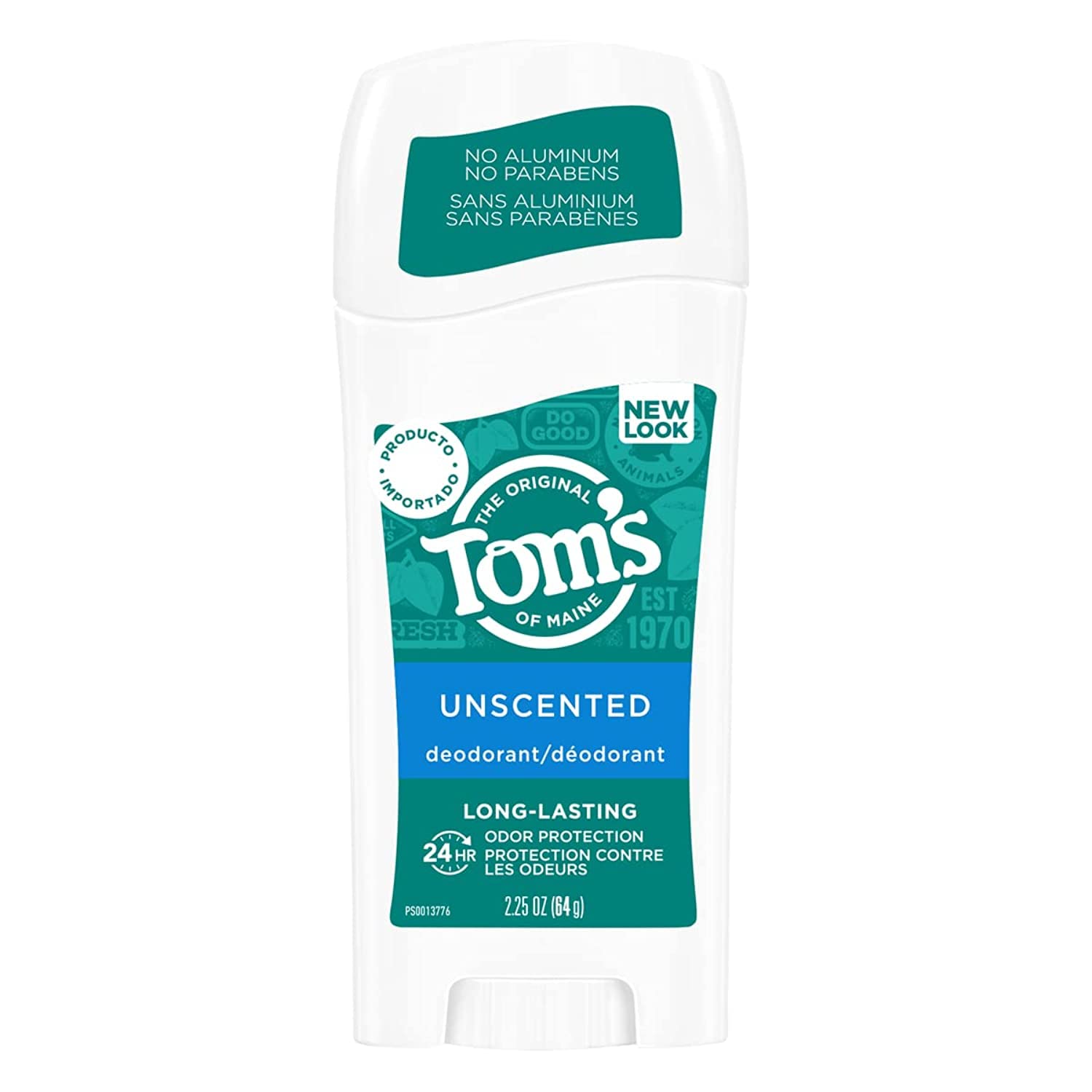 Tom's of Maine Natural Long-Lasting Deodorant Stick Aluminum-Free Unscented 64 g (2.25 oz)