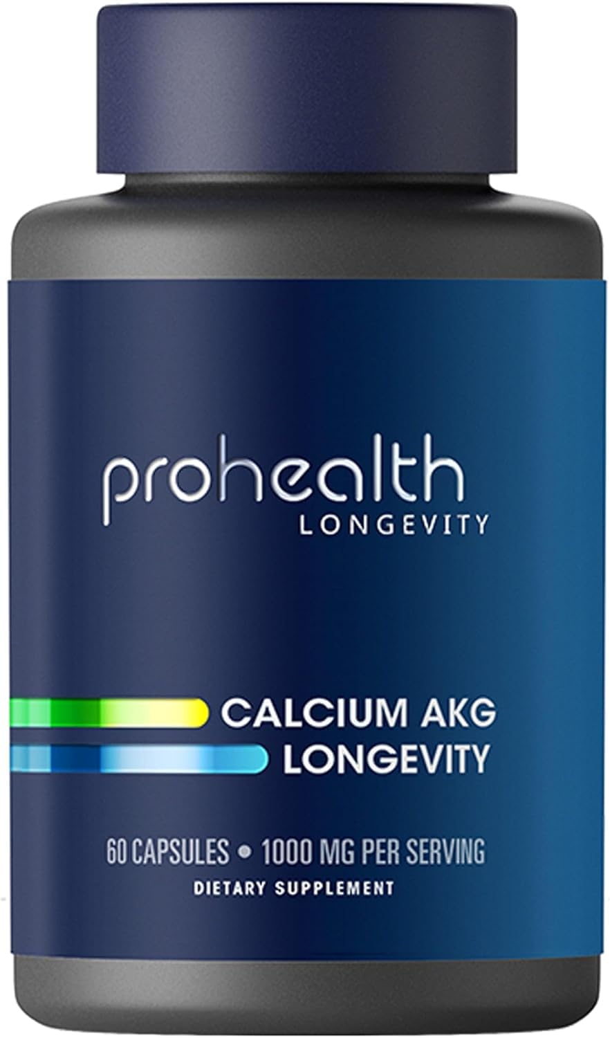 ProHealth, Ca AKG Supplement (Alpha Ketoglutarate) (1,000 mg per 2 Capsule Serving, 60 Capsules). Supports Cellular Energy, Metabolic Function and Healthy Aging Processes.