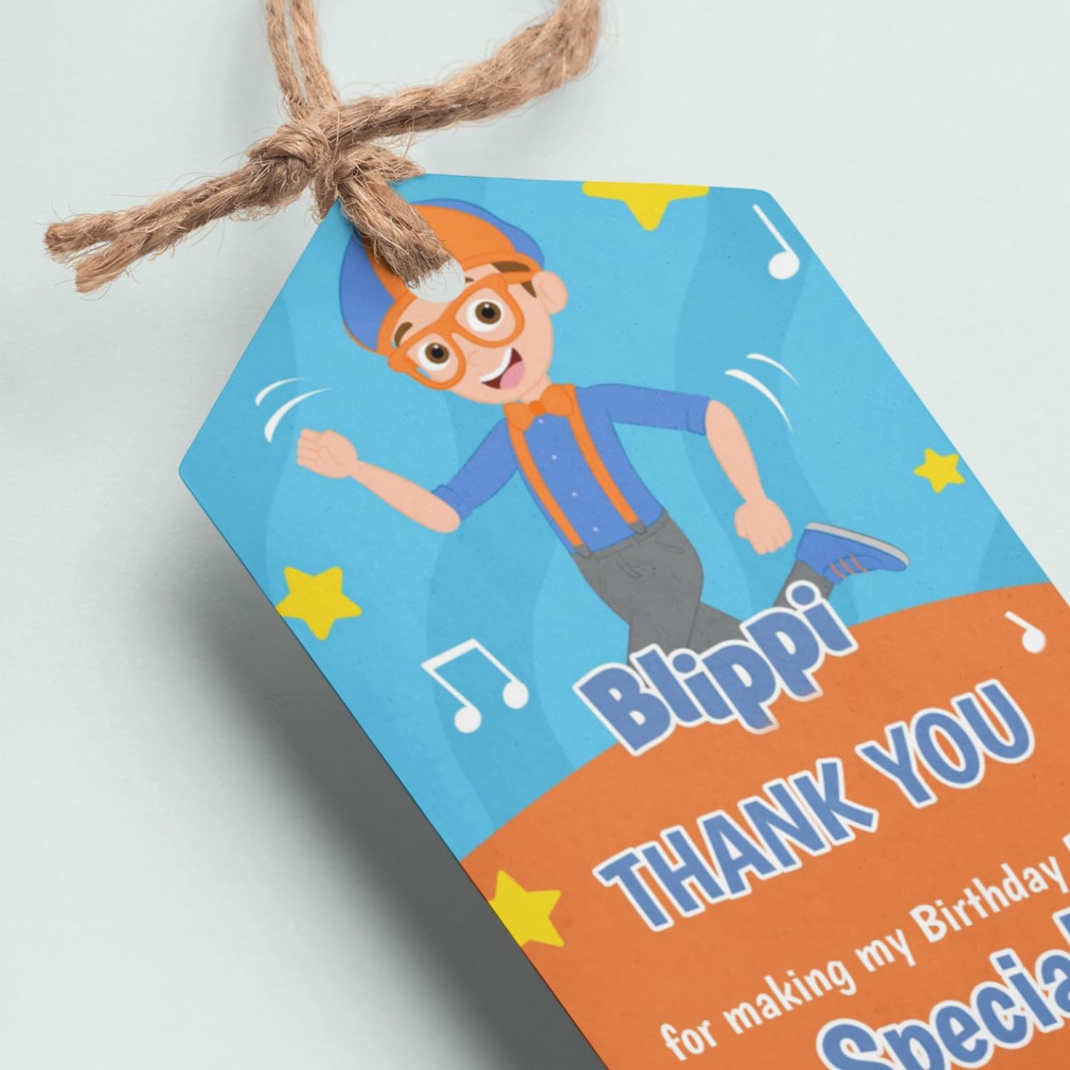 Blippi Theme Thank You Cards & Return Gift Tags - 30Pcs, 2x3.5, 250 GSM Cardstock (Blippi)