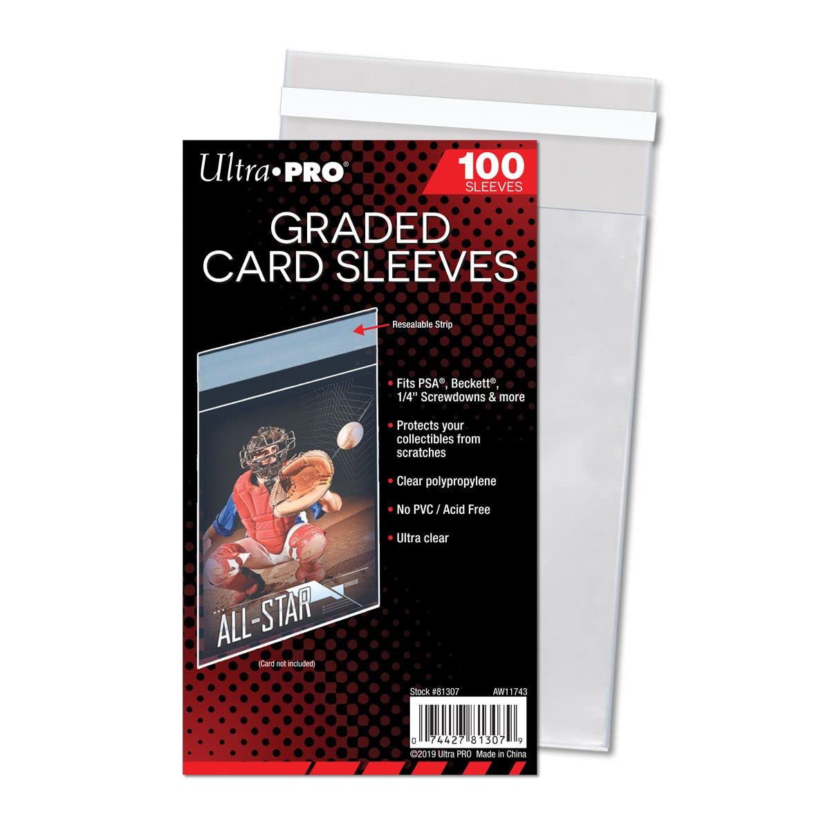 Ultra Pro Graded Card Sleeves Resealable, Clear