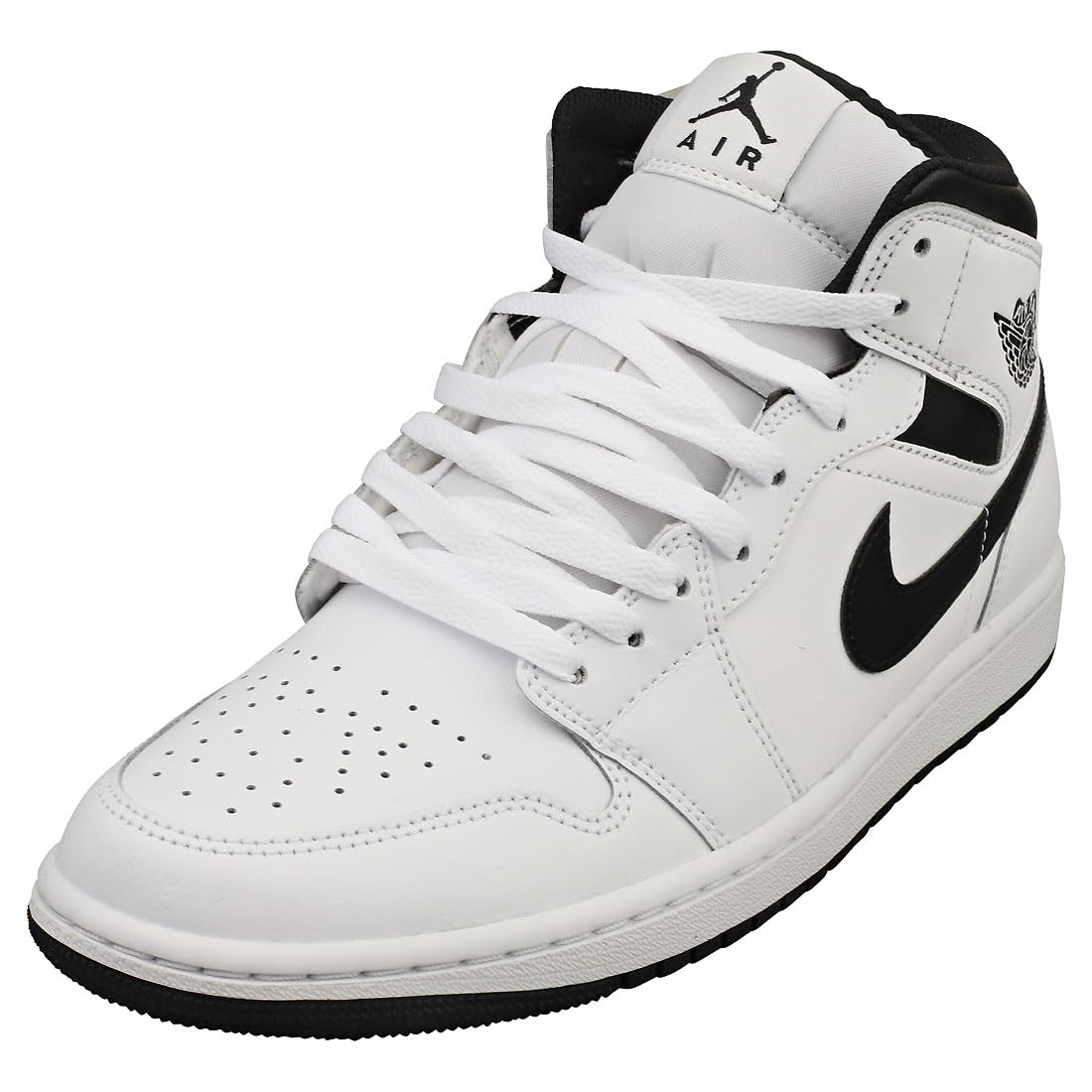 Jordan Men's 1 Mid White/Black-White-Black (DQ8426 132)