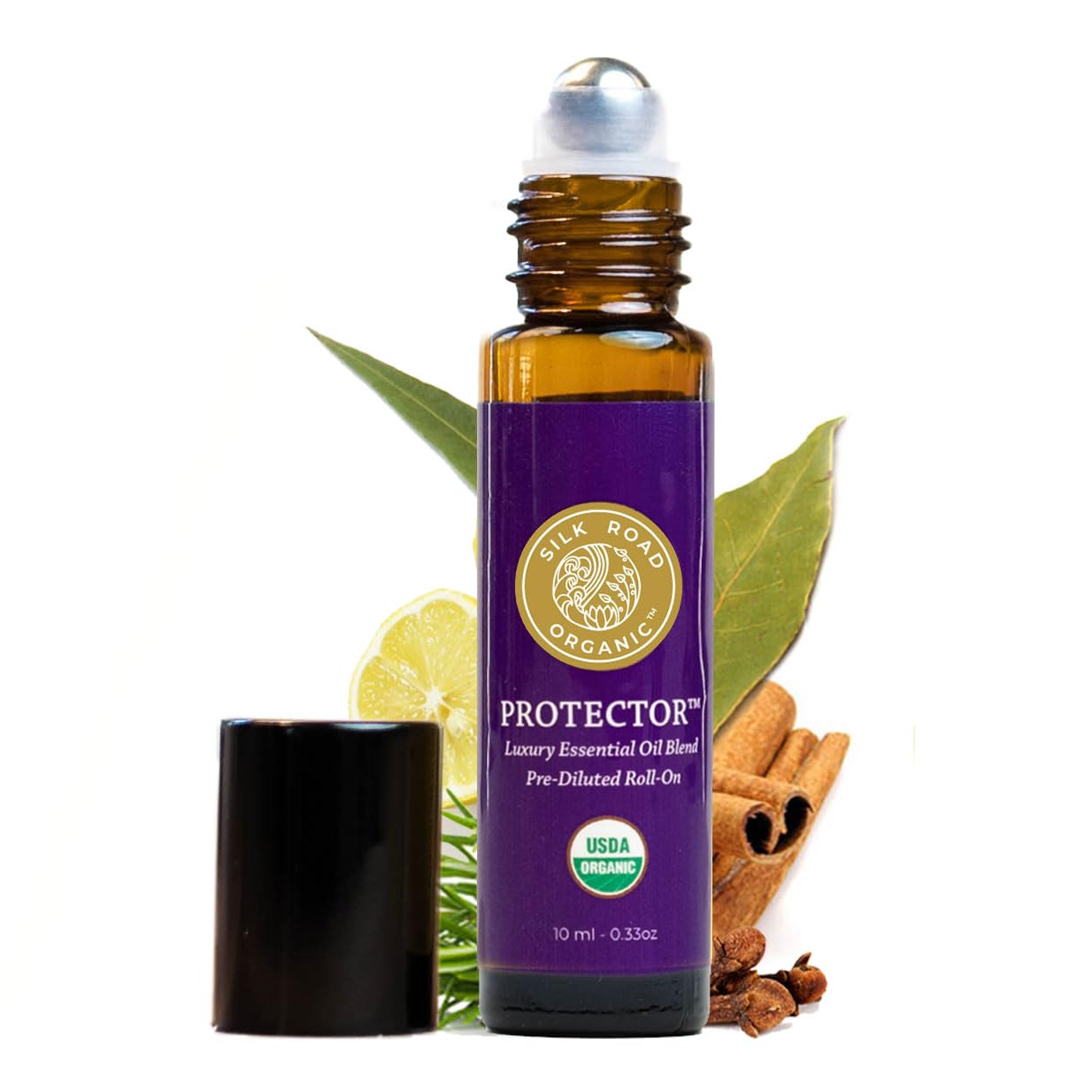 Silk Road Organic Protector Essential Oil Immunity Blend Roll On (Based on Thieves Oil Legend), 100% Pure, USDA Certified - Fortify & Protect - 10 ml