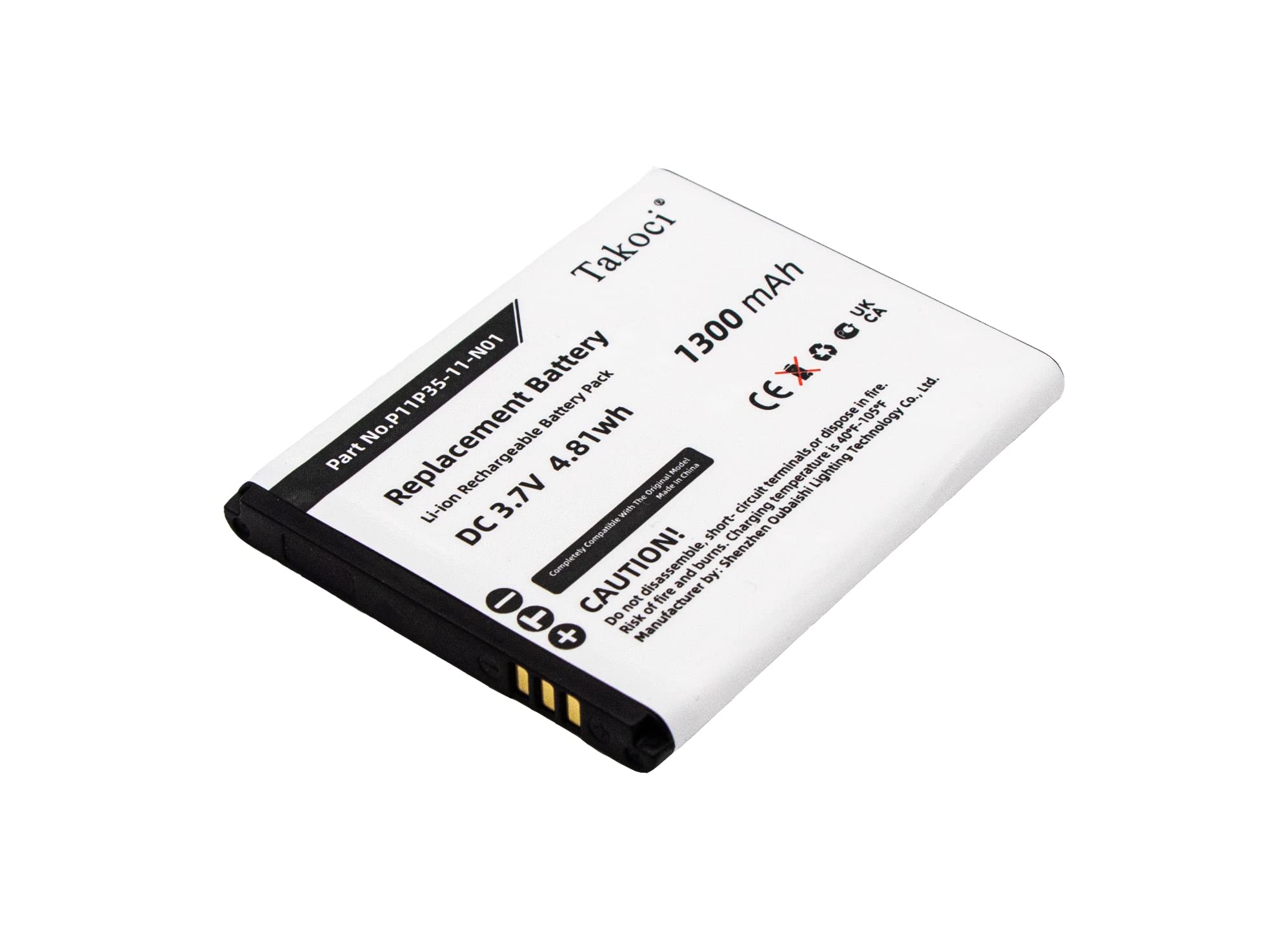 Replacement Battery for Texas Instruments TI-84 Plus CE, TI-84 CE, fits Part No 3.7L12005SPA, P11P35-11-N01, 3.7V 1300mAh