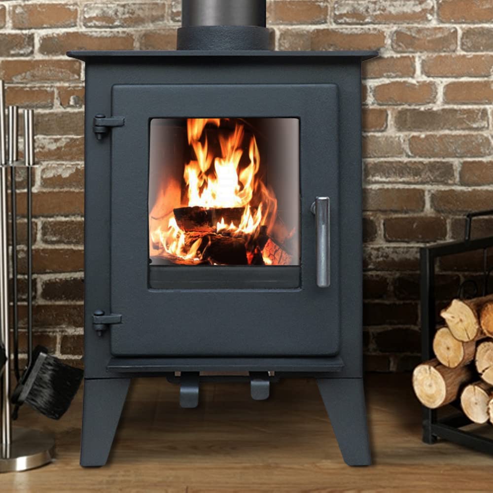 NRG Modern Multifuel Stove 5KW Defra Eco Design Stoves Cast Iron Fireplace High Efficiency Portable