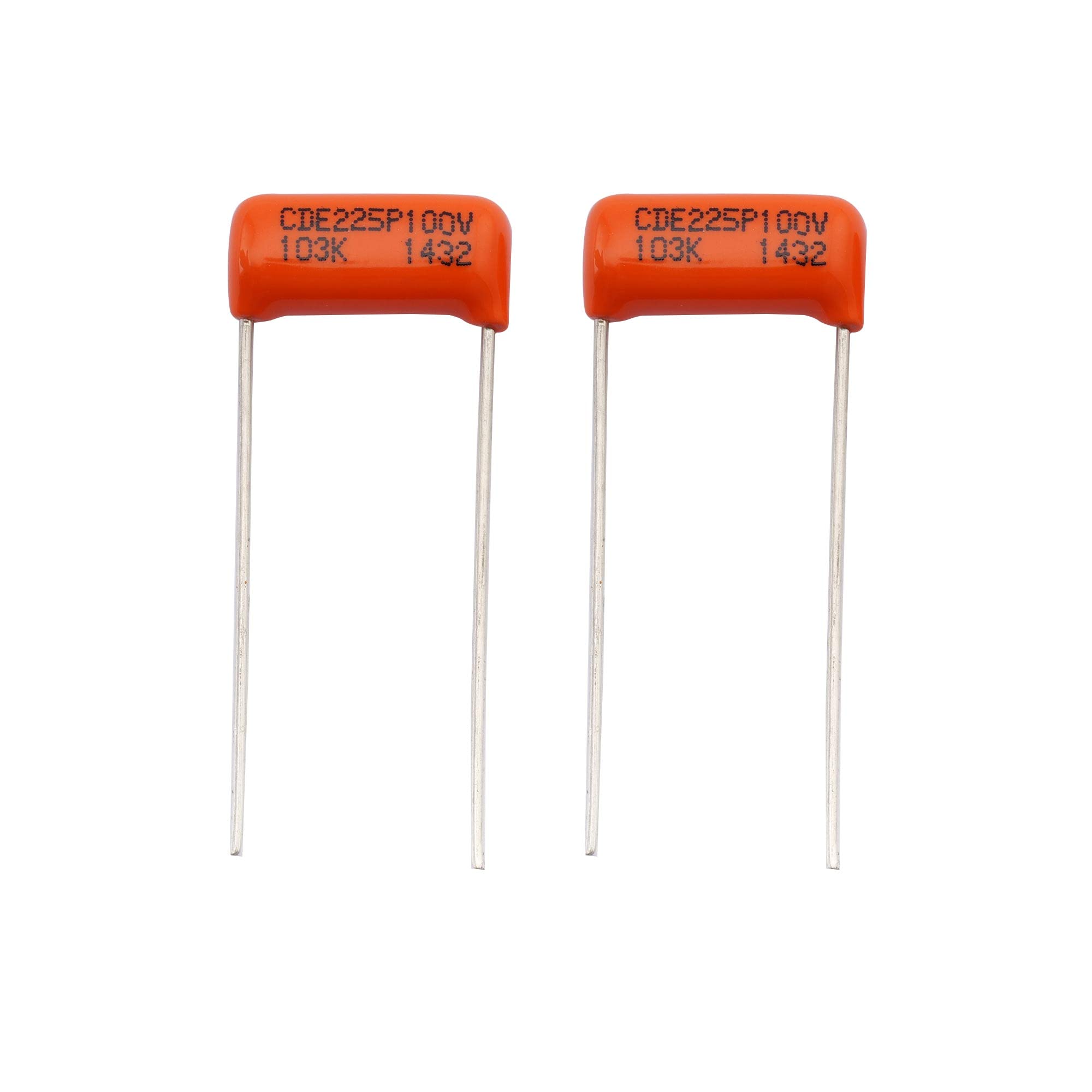 CDE Sprague Orange Drop Capacitors Tone Caps Polyester Film .01uF 225P 103K 100V for Guitar or Bass (Set of 2)