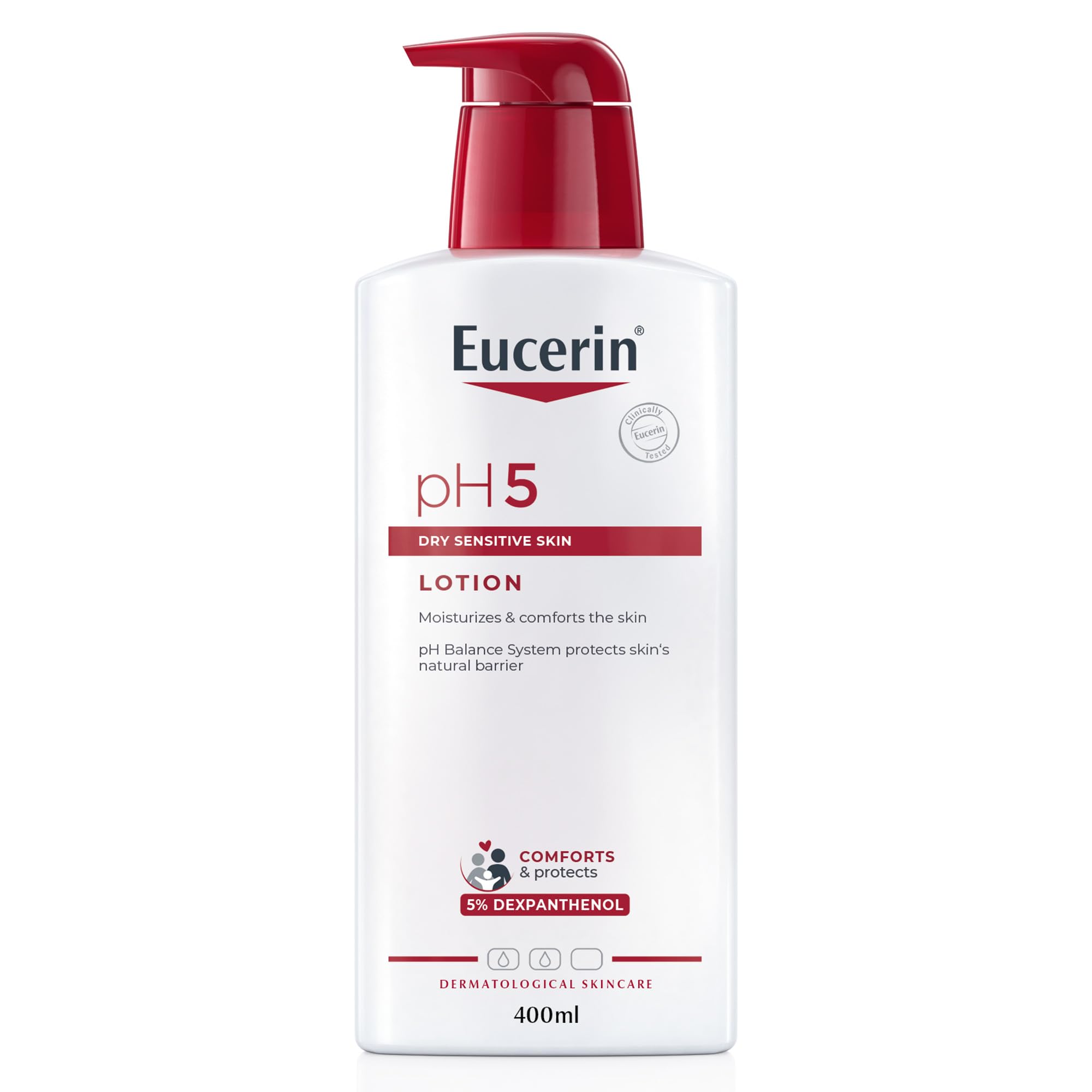 EucerinpH5 Body Lotion with Dexpanthenol and Hyaluronic Acid, Intensive Moisturize & Quickly Absorbs, Suitable for Daily Moisture on Allergy-Prone Skin & Dry Sensitive Skin, 400ml