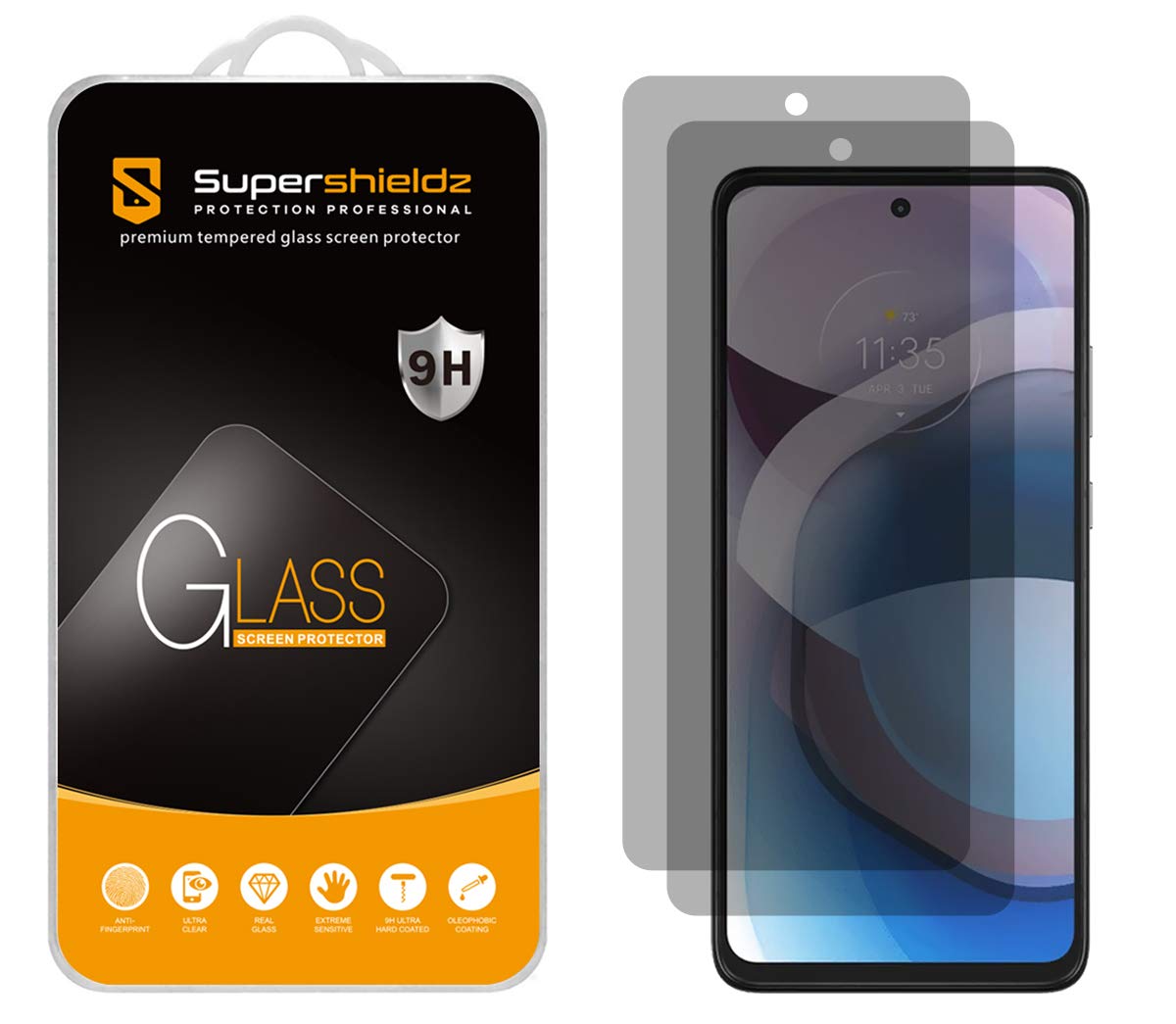 Supershieldz (2 Pack) Designed for Motorola (One 5G Ace) / One 5G UW Ace/Moto G 5G (2020 Model) [Privacy] Anti Spy Tempered Glass Screen Protector, Anti Scratch, Bubble Free