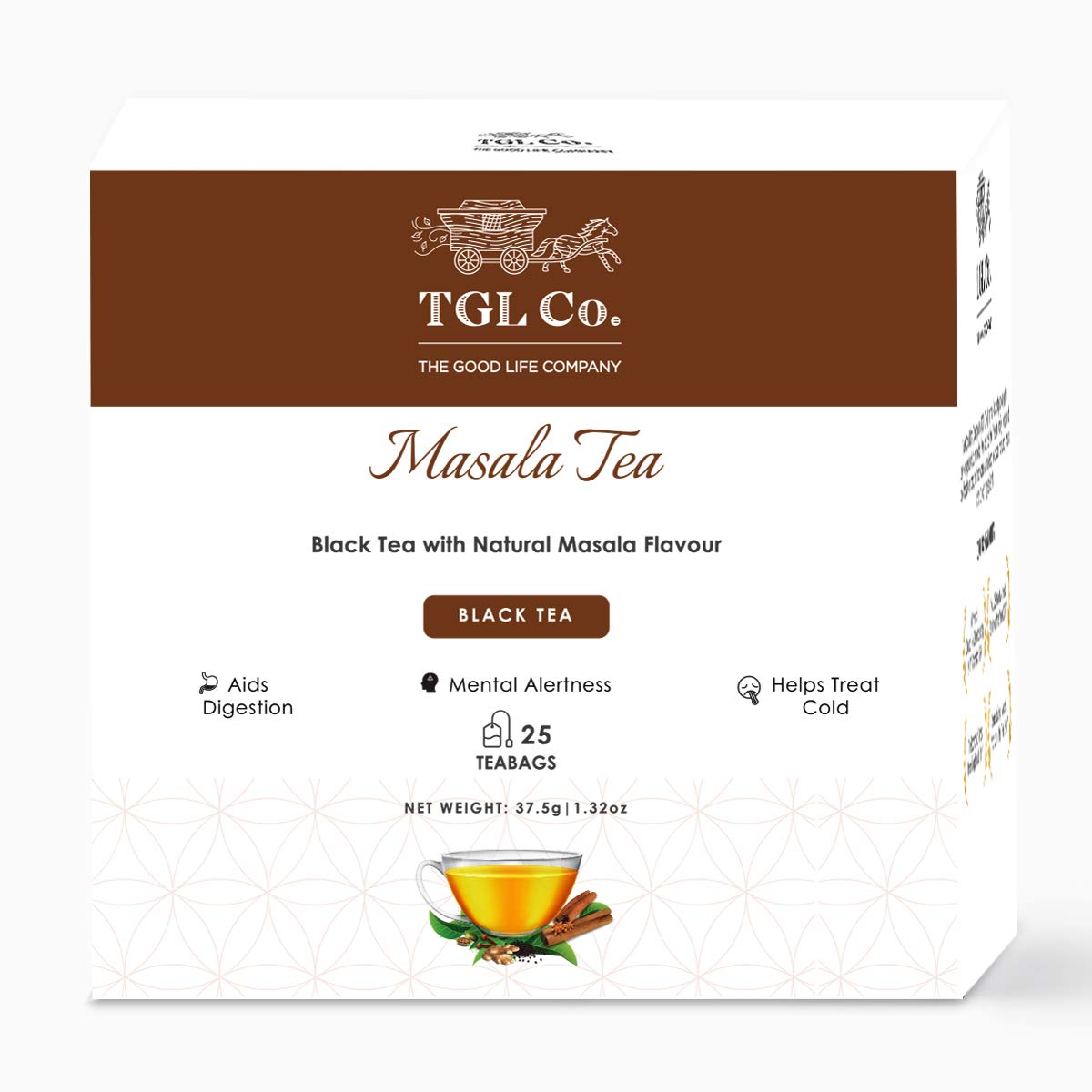 TGL Co. Pure Masala Chai Tea Bags, 25 Tea Bags