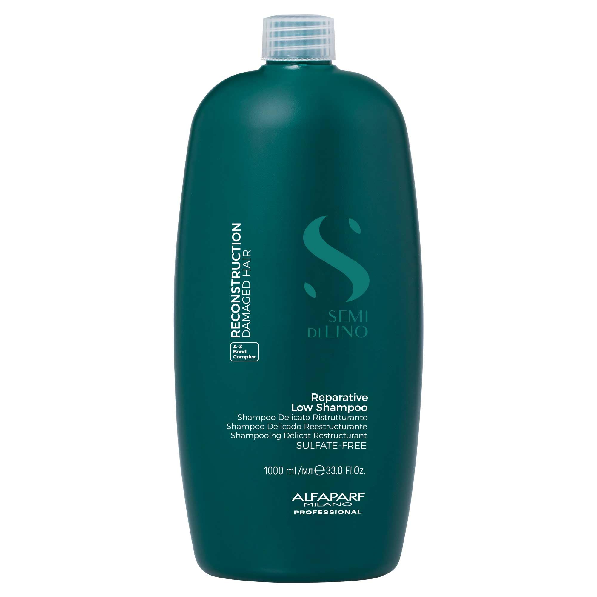 Alfaparf MilanoSemi Di Lino Reconstruction Reparative Shampoo for Damaged Hair - Color Safe, Hydrating Shampoo for Dry Hair - Restores Fiber & Elasticity - Sulfate & Paraben Free - Vegan (33.8 oz)