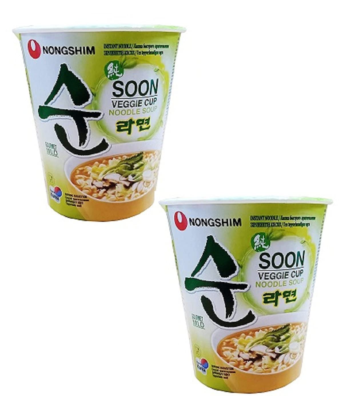 Nongshim Veggie Instant Noodles Cup 67gm*2Pack (Pack of 2)