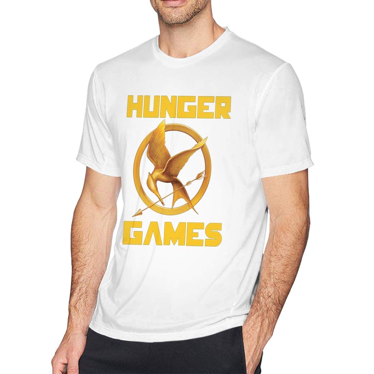 YGYP Men Casual The Hunger Games Mockingjay Tab Round Neck Tee T-Shirts